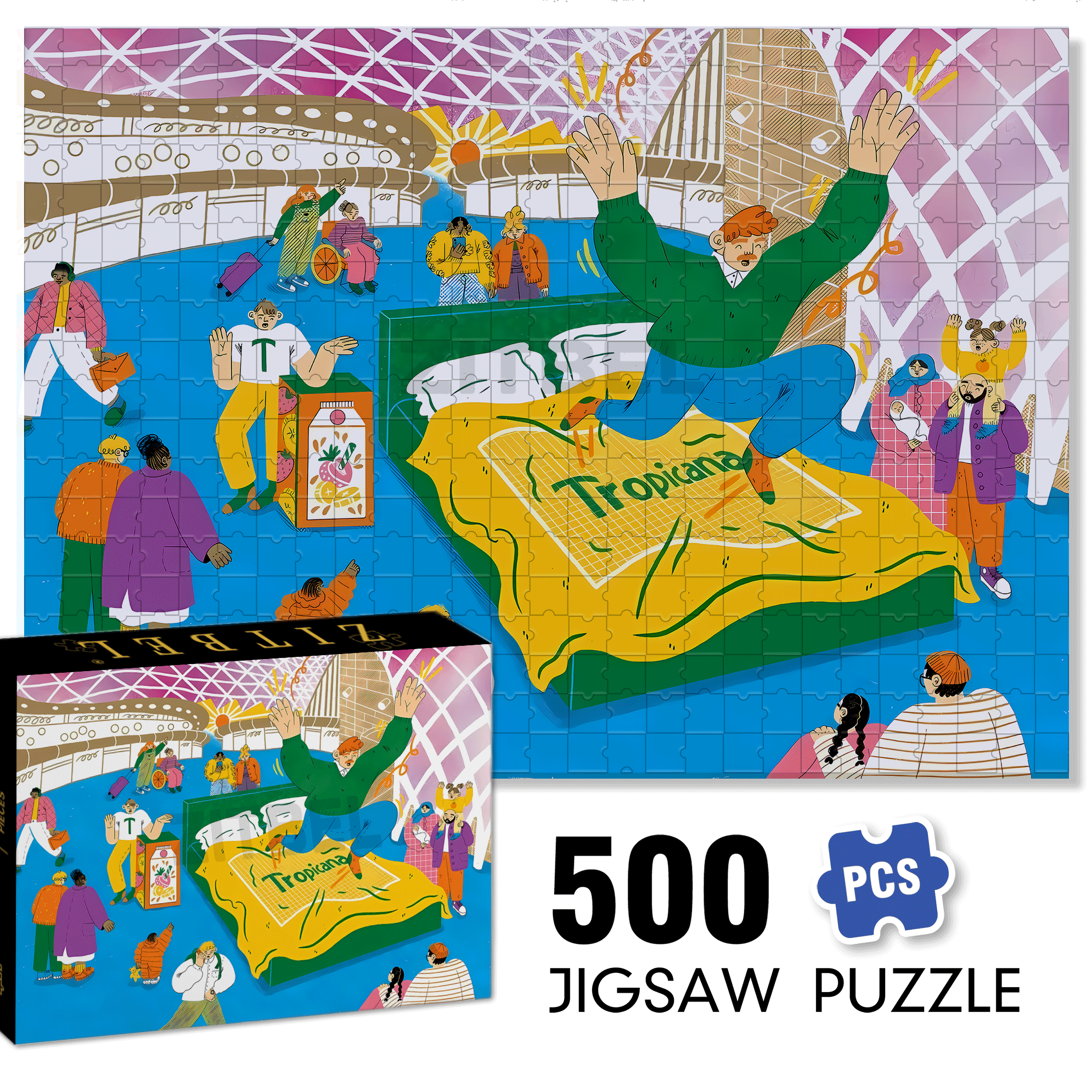 A Life Full Of Ups And Downs 500pcs/1000pcs Jigsaw Puzzle, Scratch-Resistant, Interactive Family Game & Brain-Boosting DIY Decor, Perfect for Halloween, Christmas & New Year Gifts, Family Puzzle Game