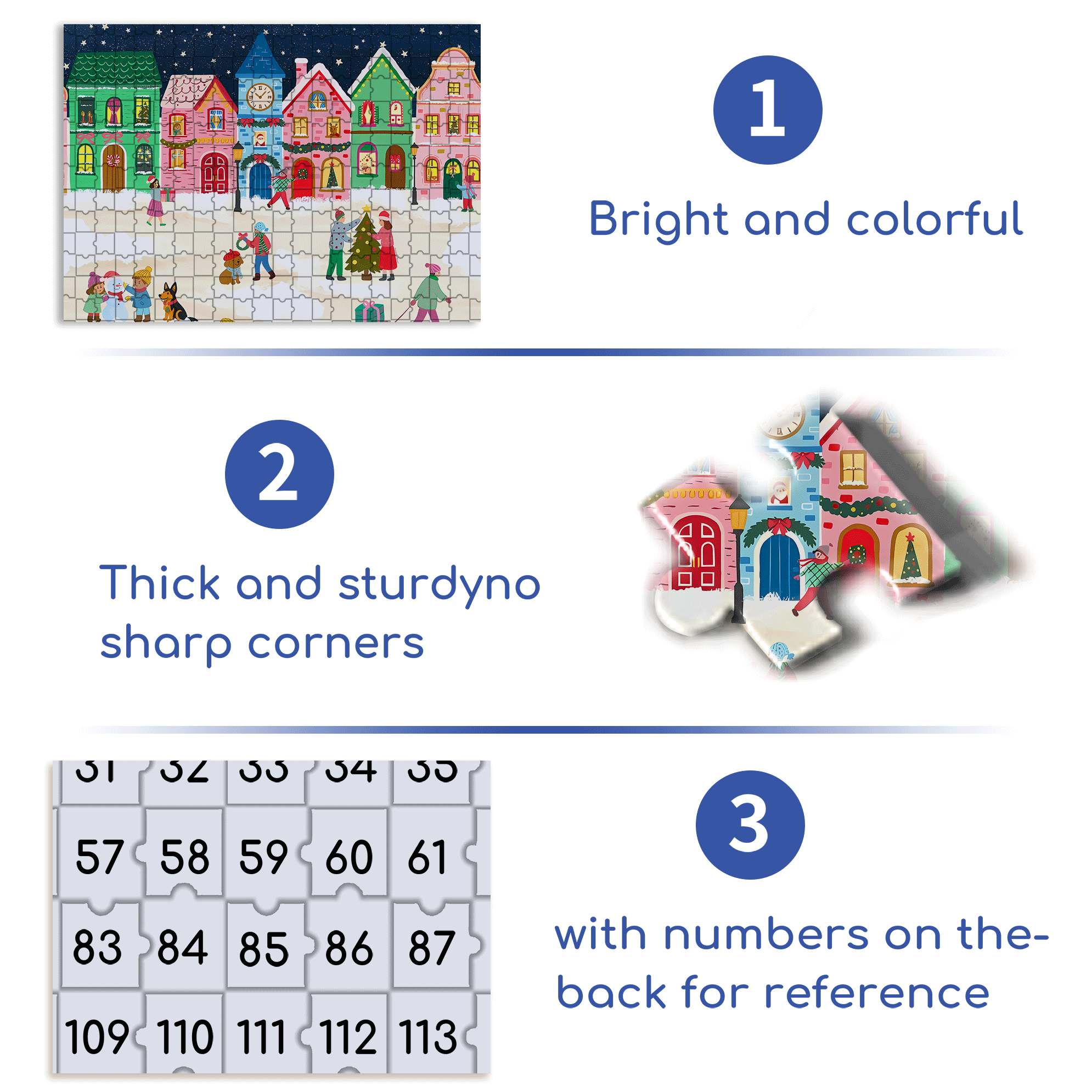 A Wonderful Christmas Night 500pcs/1000pcs Jigsaw Puzzle, Scratch-Resistant, Interactive Family Game & Brain-Boosting DIY Decor, Perfect for Halloween, Christmas & New Year Gifts, Family Puzzle Game