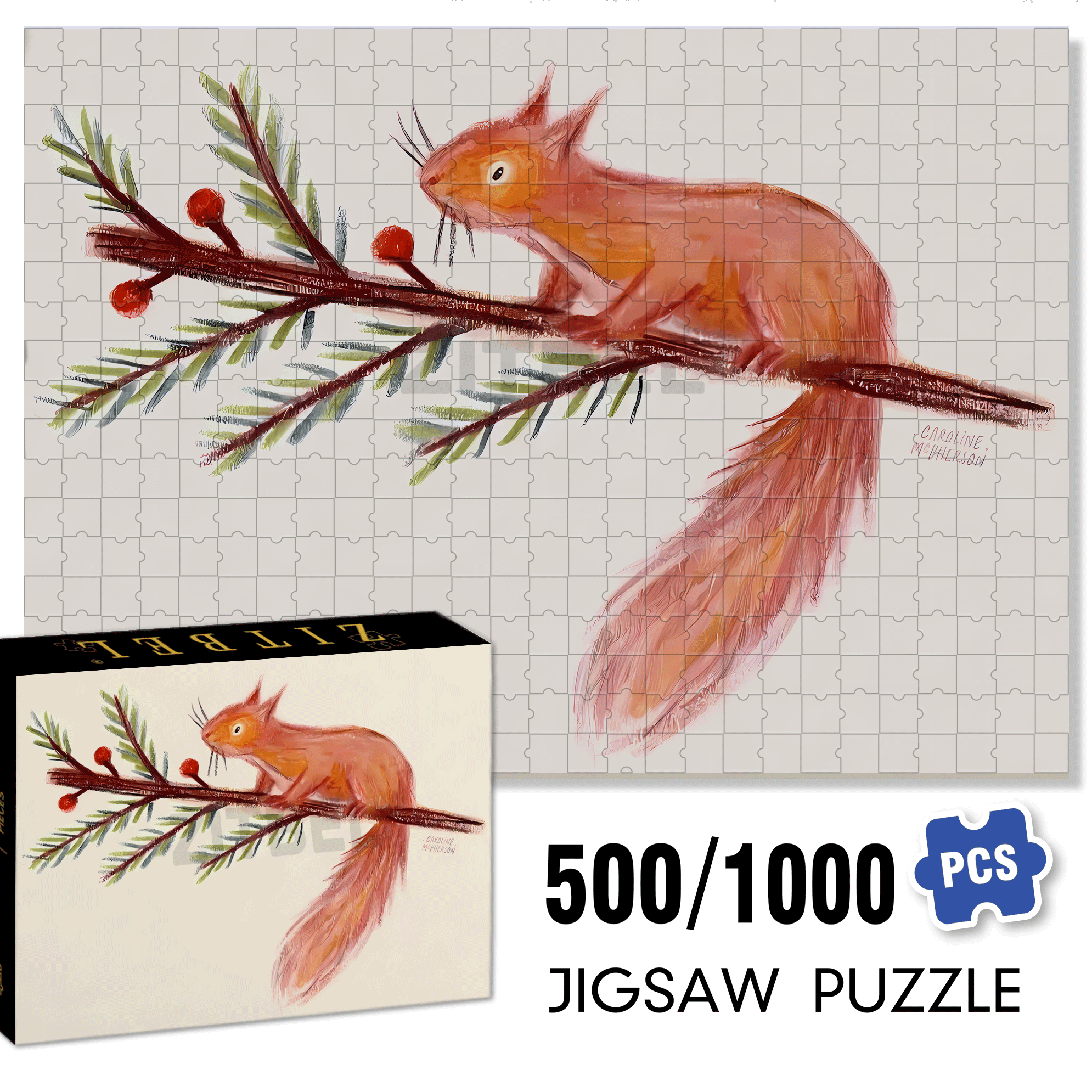 Adventures In The Forest 4 500pcs/1000pcs Jigsaw Puzzle, Scratch-Resistant, Interactive Family Game & Brain-Boosting DIY Decor, Perfect for Halloween, Christmas & New Year Gifts, Family Puzzle Game