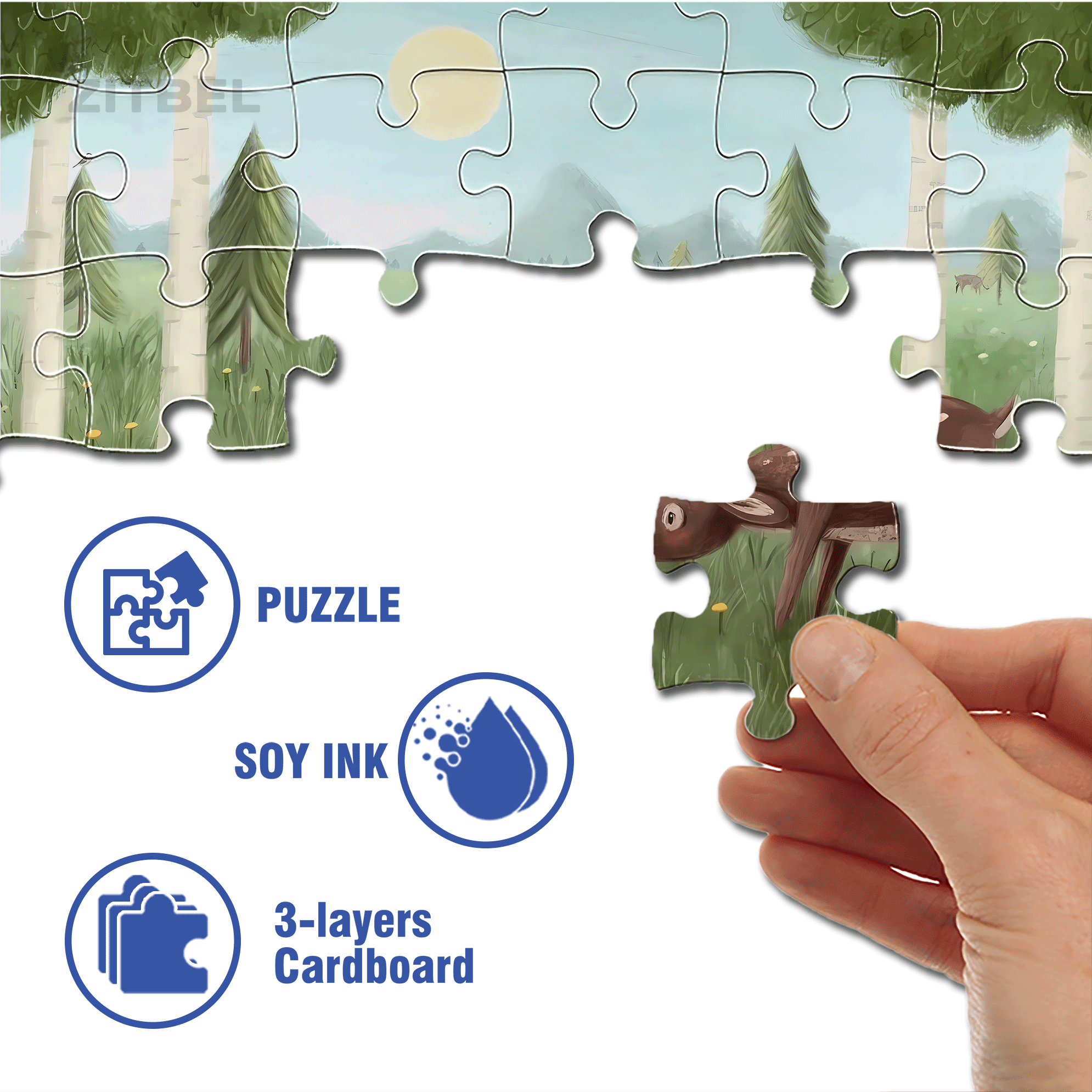 Adventures In The Forest 5 500pcs/1000pcs Jigsaw Puzzle, Scratch-Resistant, Interactive Family Game & Brain-Boosting DIY Decor, Perfect for Halloween, Christmas & New Year Gifts, Family Puzzle Game
