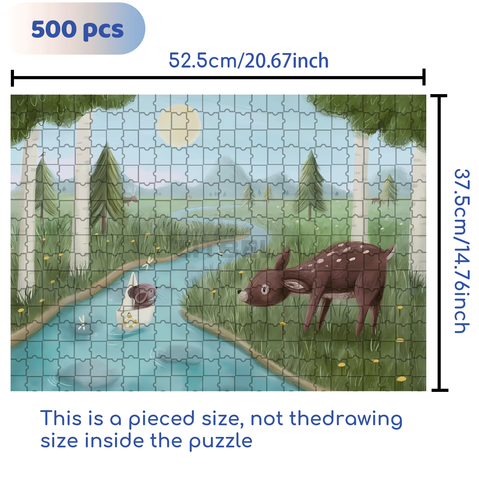 Adventures In The Forest 5 500pcs/1000pcs Jigsaw Puzzle, Scratch-Resistant, Interactive Family Game & Brain-Boosting DIY Decor, Perfect for Halloween, Christmas & New Year Gifts, Family Puzzle Game