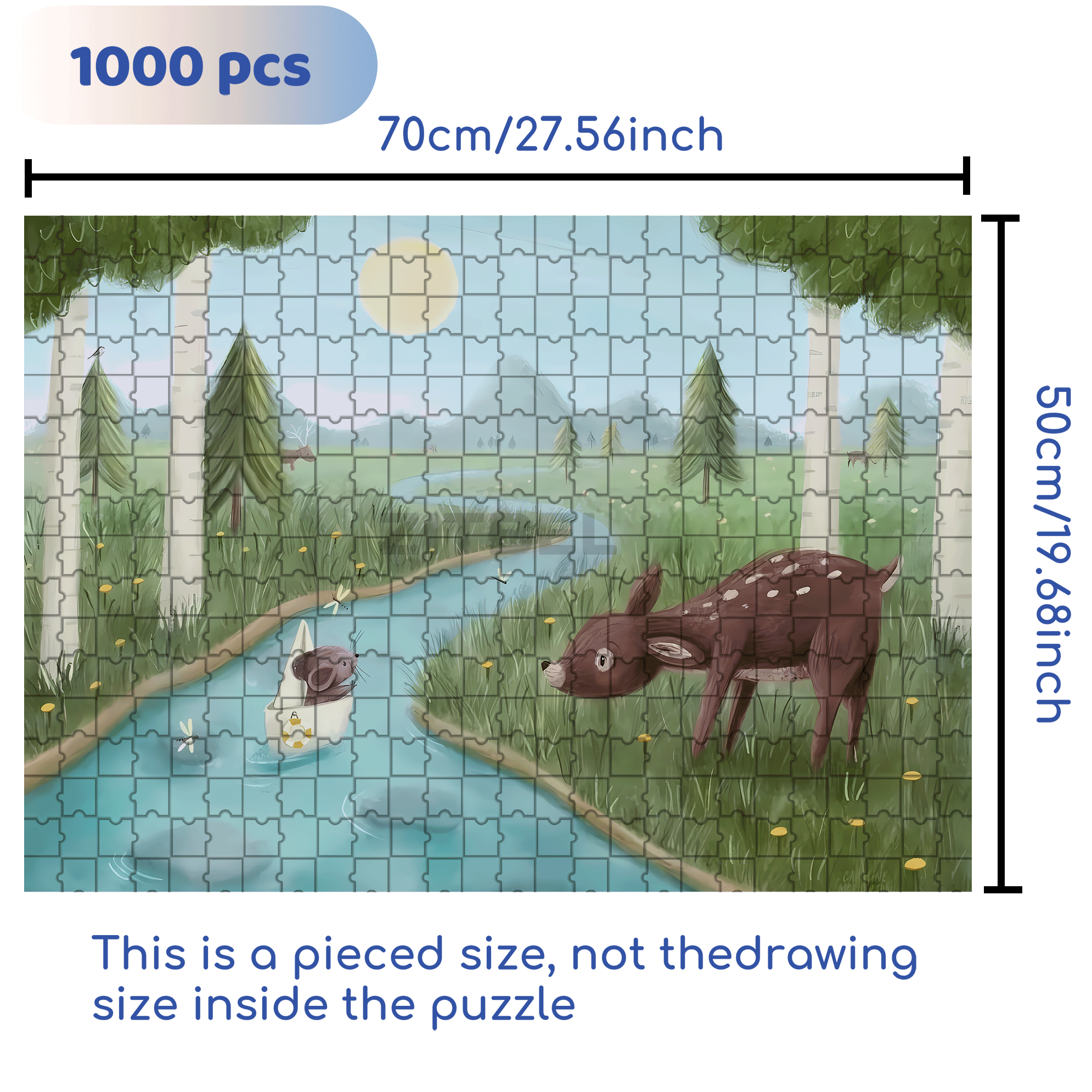 Adventures In The Forest 5 500pcs/1000pcs Jigsaw Puzzle, Scratch-Resistant, Interactive Family Game & Brain-Boosting DIY Decor, Perfect for Halloween, Christmas & New Year Gifts, Family Puzzle Game