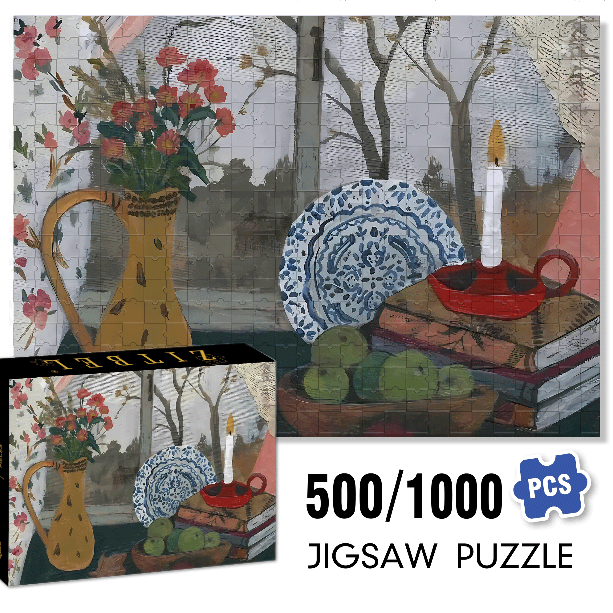 Autumn's Sentiments 500pcs/1000pcs Jigsaw Puzzle, Scratch-Resistant, Interactive Family Game & Brain-Boosting DIY Decor, Perfect for Halloween, Christmas & New Year Gifts, Family Puzzle Game