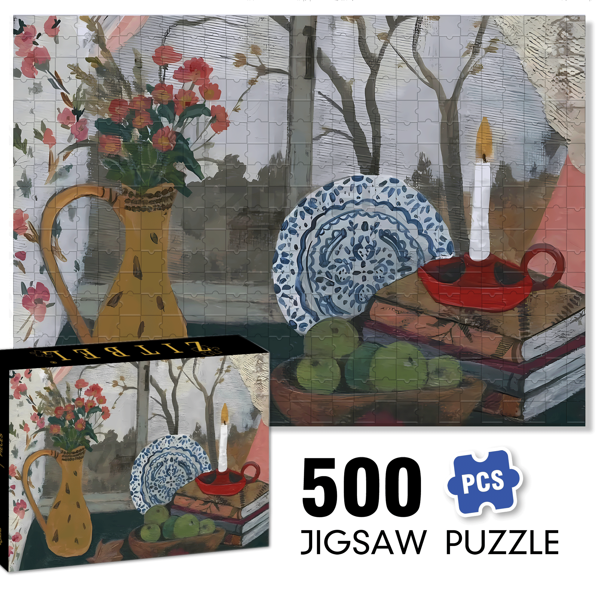 Autumn's Sentiments 500pcs/1000pcs Jigsaw Puzzle, Scratch-Resistant, Interactive Family Game & Brain-Boosting DIY Decor, Perfect for Halloween, Christmas & New Year Gifts, Family Puzzle Game