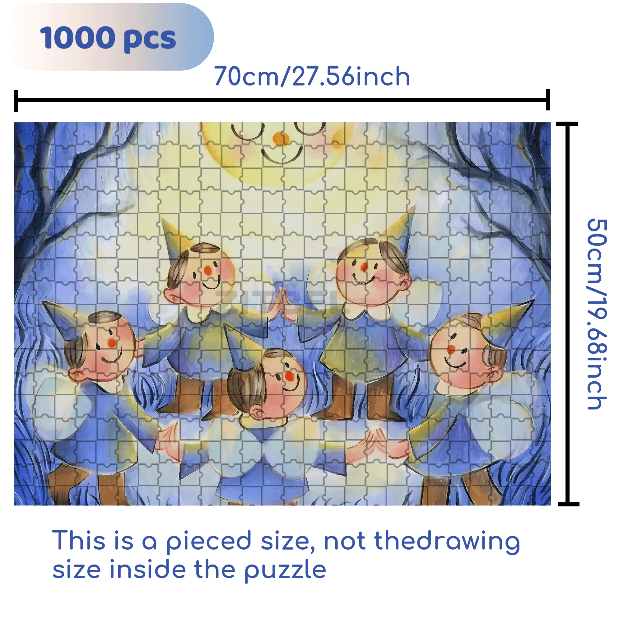 Blossoming In Joy 4 500pcs/1000pcs Jigsaw Puzzle, Scratch-Resistant, Interactive Family Game & Brain-Boosting DIY Decor, Perfect for Halloween, Christmas & New Year Gifts, Family Puzzle Game
