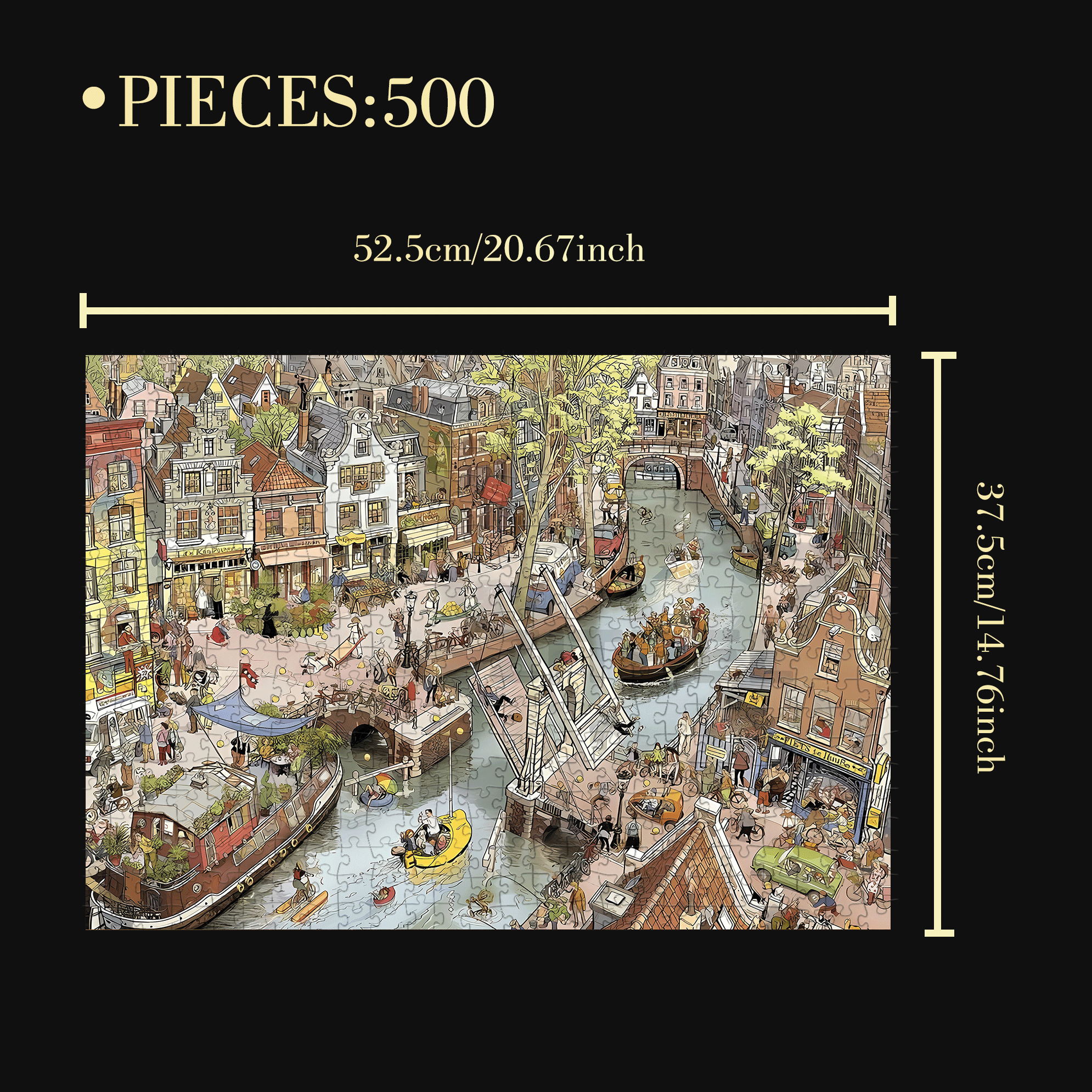 Busy Morning 500pcs/1000pcs Jigsaw Puzzle, Scratch-Resistant, Interactive Family Game & Brain-Boosting DIY Decor, Perfect for Halloween, Christmas & New Year Gifts, Family Puzzle Game
