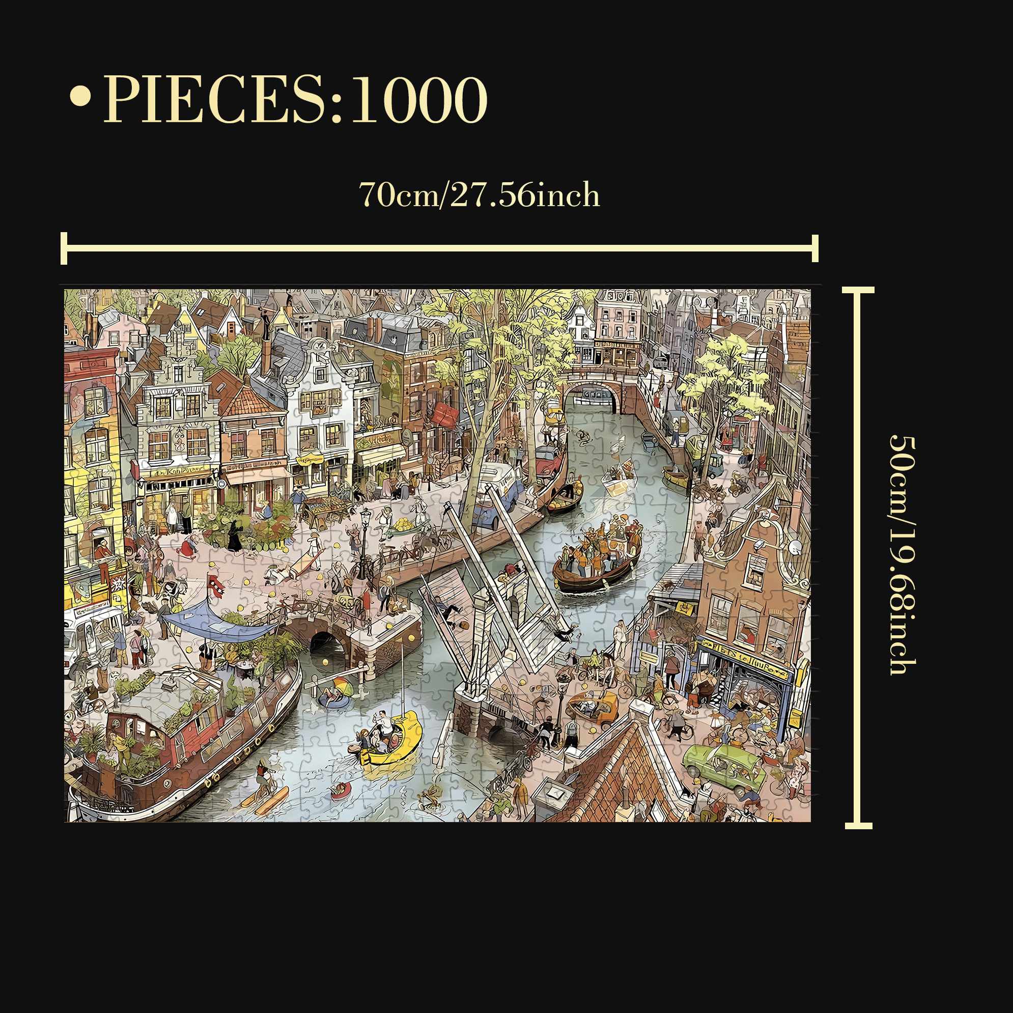 Busy Morning 500pcs/1000pcs Jigsaw Puzzle, Scratch-Resistant, Interactive Family Game & Brain-Boosting DIY Decor, Perfect for Halloween, Christmas & New Year Gifts, Family Puzzle Game