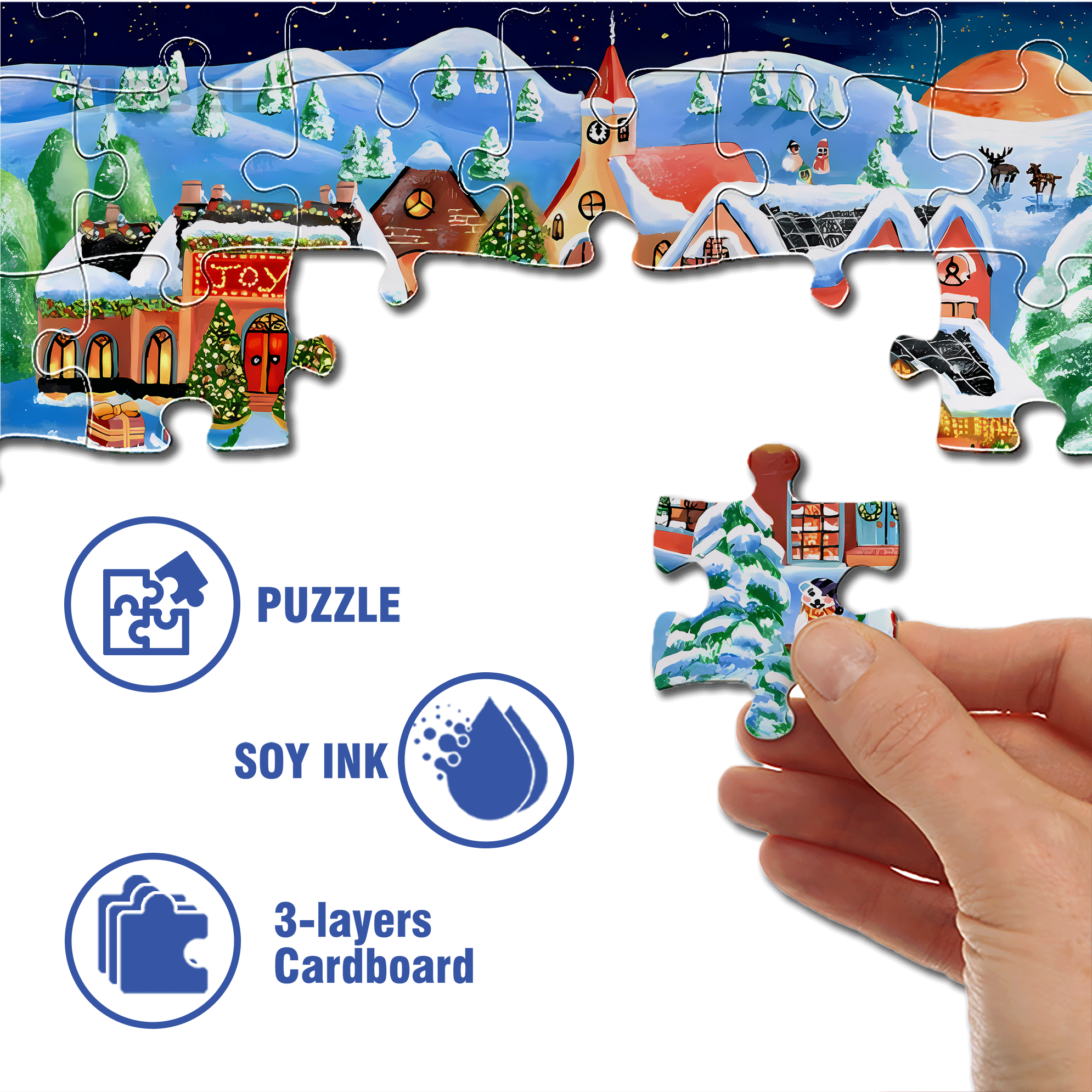 Christmas Pets 500pcs/1000pcs Jigsaw Puzzle, Scratch-Resistant, Interactive Family Game & Brain-Boosting DIY Decor, Perfect for Halloween, Christmas & New Year Gifts, Family Puzzle Game