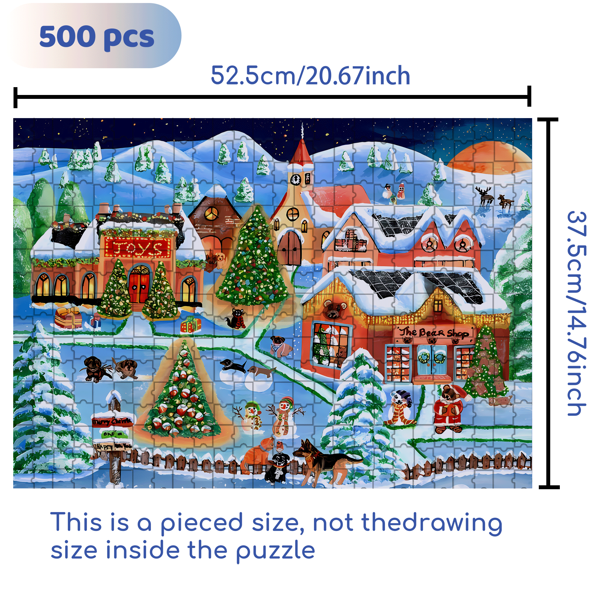 Christmas Pets 500pcs/1000pcs Jigsaw Puzzle, Scratch-Resistant, Interactive Family Game & Brain-Boosting DIY Decor, Perfect for Halloween, Christmas & New Year Gifts, Family Puzzle Game