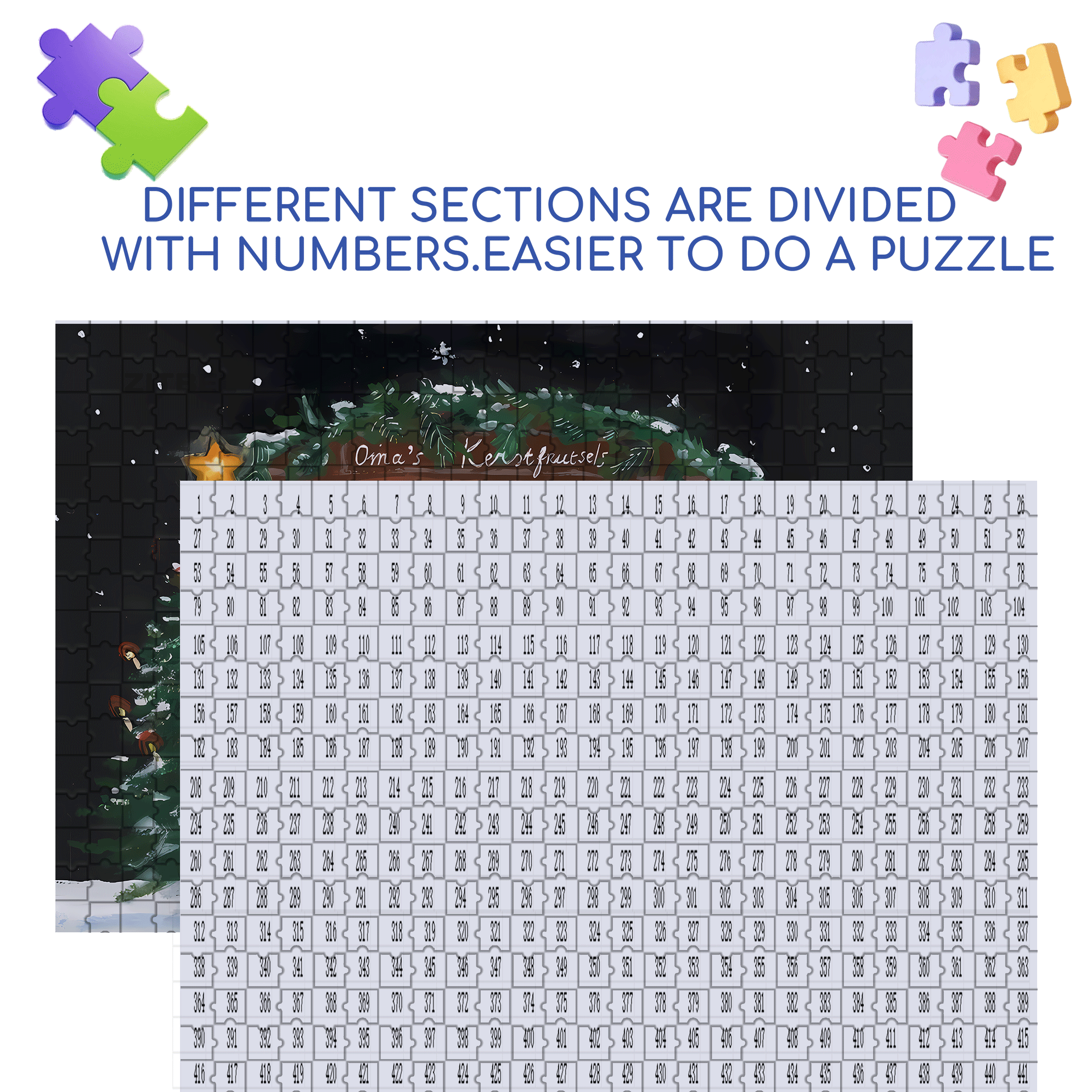 Christmas Stalls 500pcs/1000pcs Jigsaw Puzzle, Scratch-Resistant, Interactive Family Game & Brain-Boosting DIY Decor, Perfect for Halloween, Christmas & New Year Gifts, Family Puzzle Game