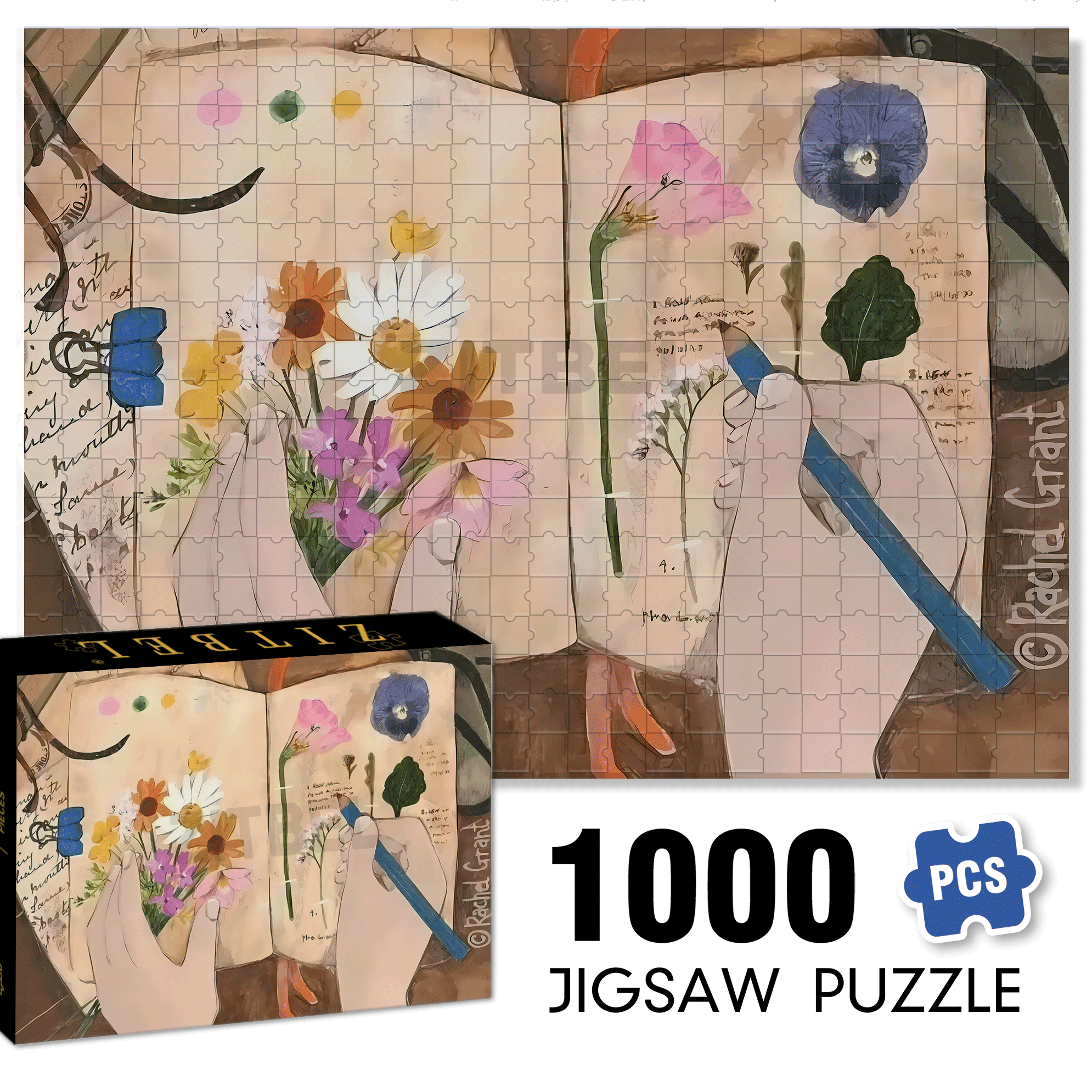 Collecting The Beautiful Moments Of Spring 500pcs/1000pcs Jigsaw Puzzle, Scratch-Resistant, Interactive Family Game & Brain-Boosting DIY Decor, Perfect for Halloween, Christmas & New Year Gifts, Family Puzzle Game