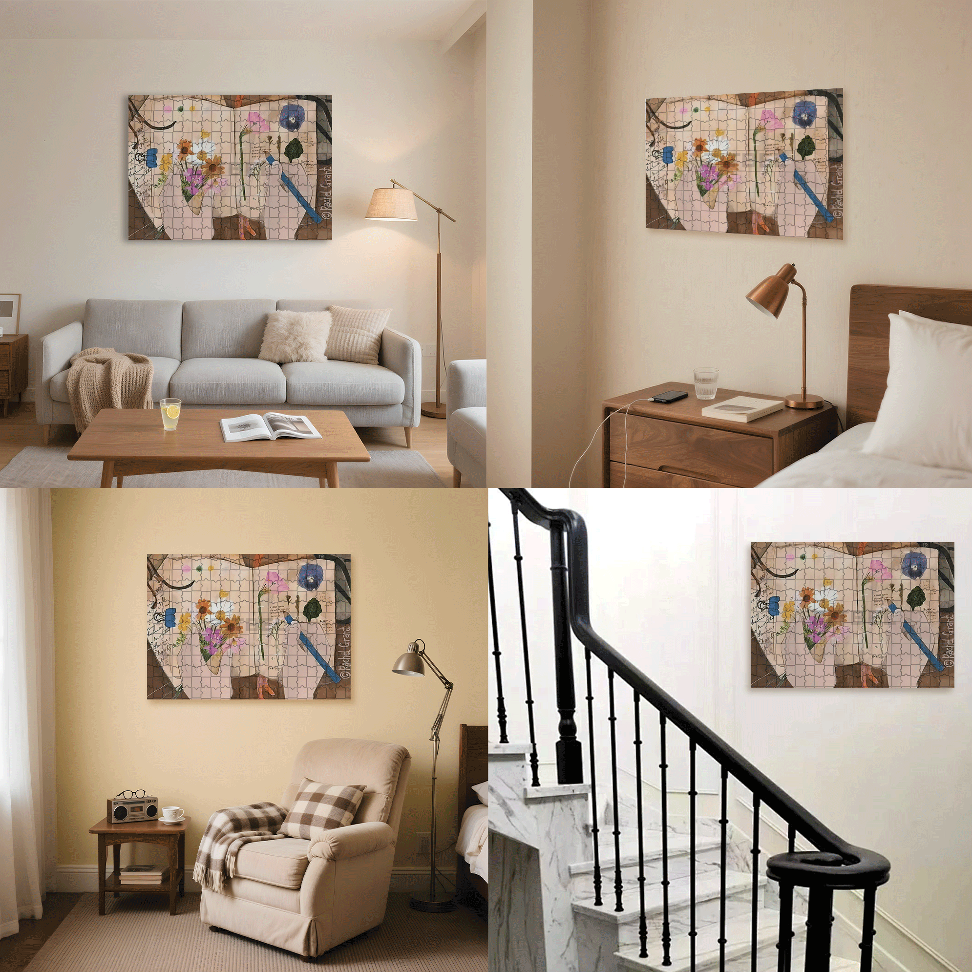 Collecting The Beautiful Moments Of Spring 500pcs/1000pcs Jigsaw Puzzle, Scratch-Resistant, Interactive Family Game & Brain-Boosting DIY Decor, Perfect for Halloween, Christmas & New Year Gifts, Family Puzzle Game