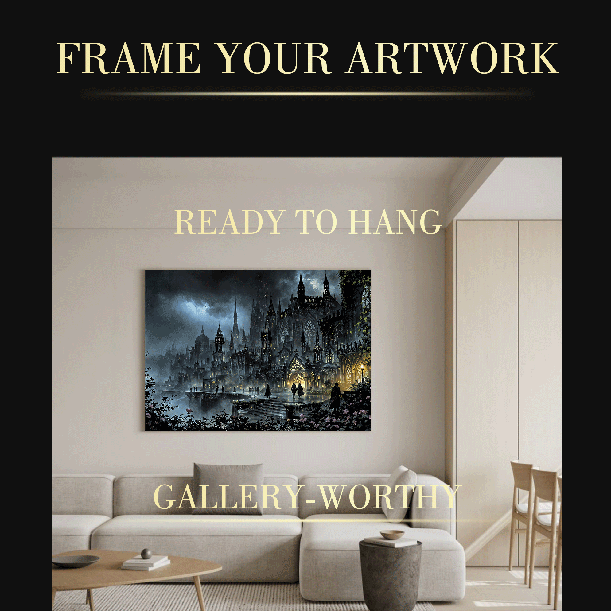 Dark Style 500pcs/1000pcs Jigsaw Puzzle, Scratch-Resistant, Interactive Family Game & Brain-Boosting DIY Decor, Perfect for Halloween, Christmas & New Year Gifts, Family Puzzle Game