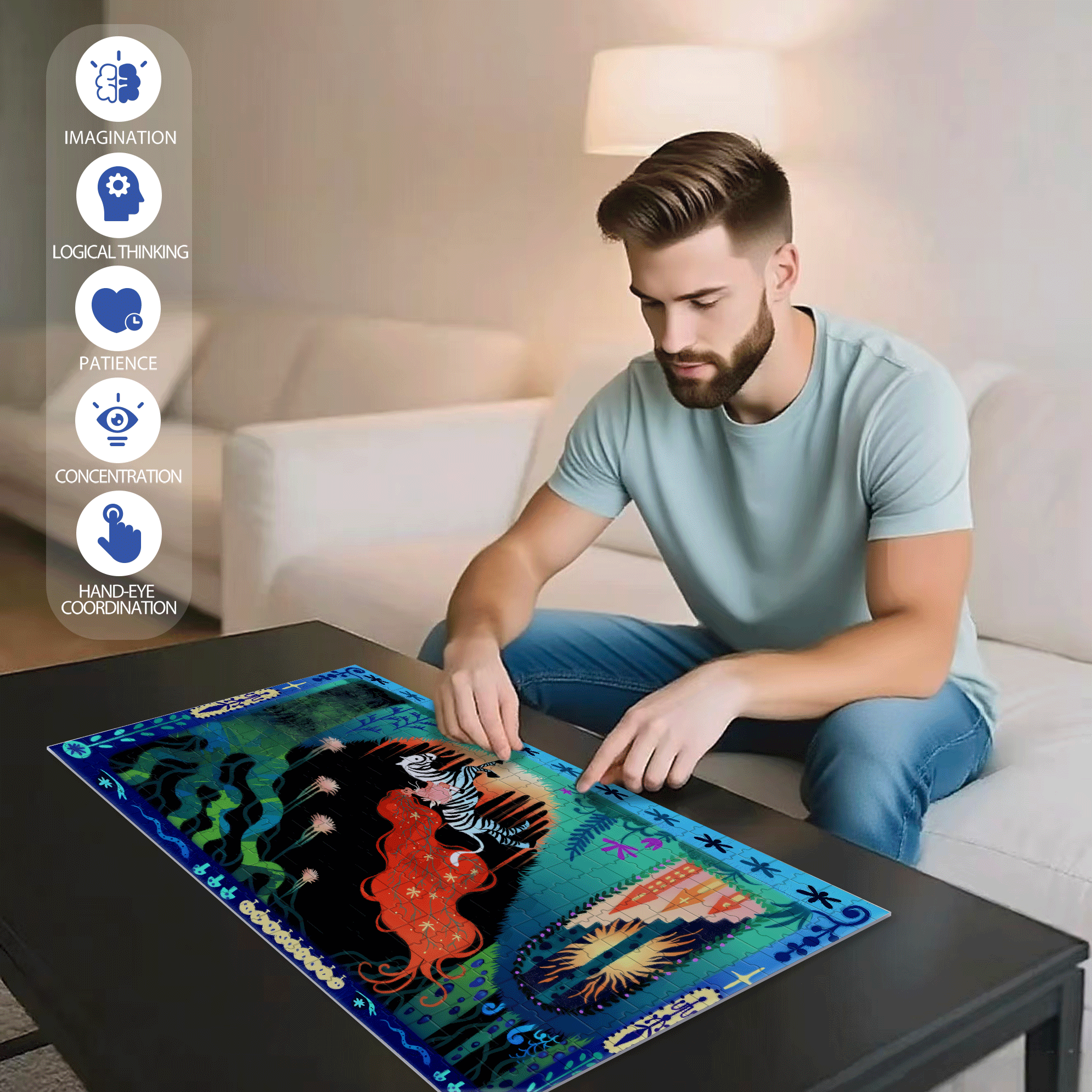 Dreams Are The Archaeology Of The Night 500pcs/1000pcs Jigsaw Puzzle, Scratch-Resistant, Interactive Family Game & Brain-Boosting DIY Decor, Perfect for Halloween, Christmas & New Year Gifts, Family Puzzle Game