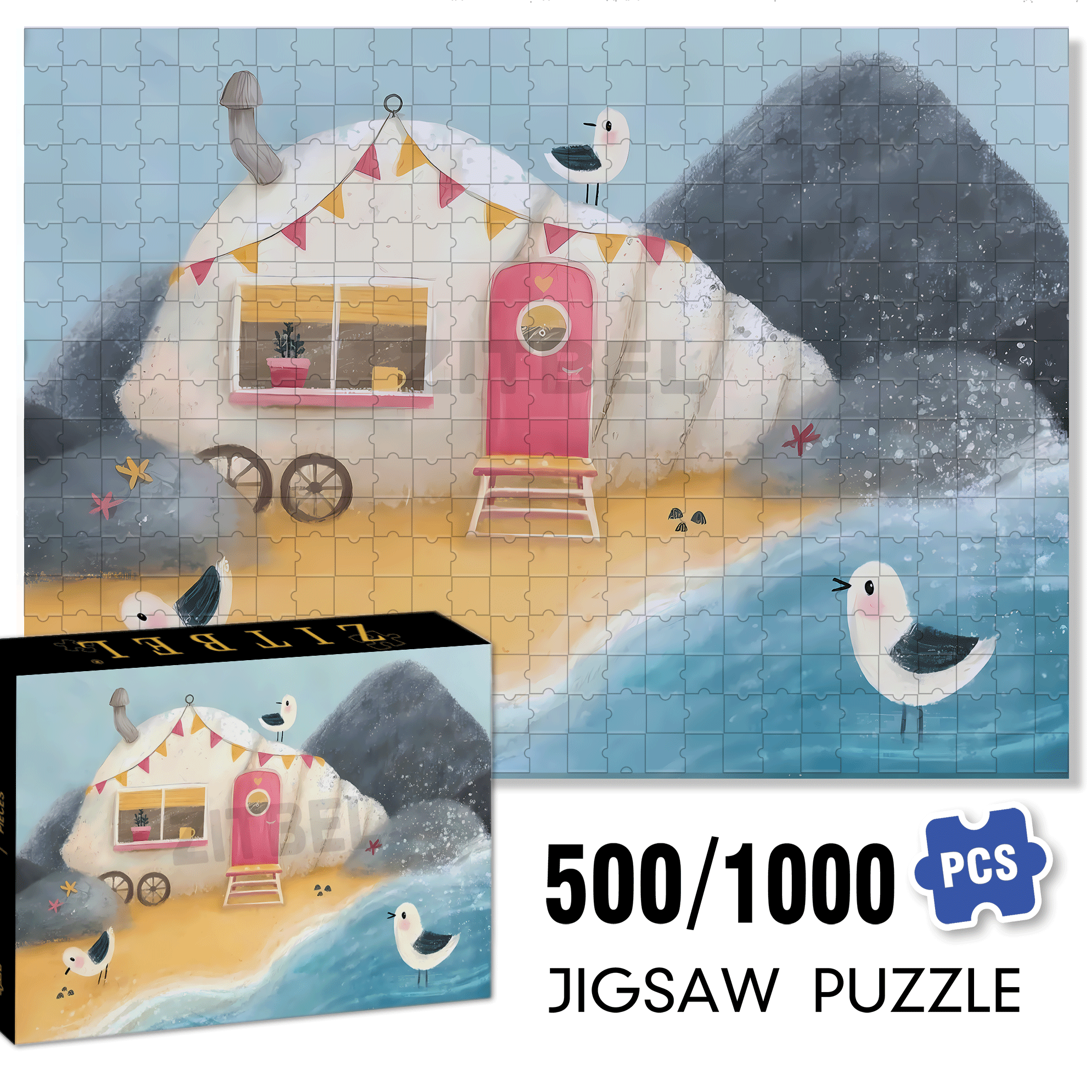 Experience The Little Joys Of Life 4 500pcs/1000pcs Jigsaw Puzzle, Scratch-Resistant, Interactive Family Game & Brain-Boosting DIY Decor, Perfect for Halloween, Christmas & New Year Gifts, Family Puzzle Game