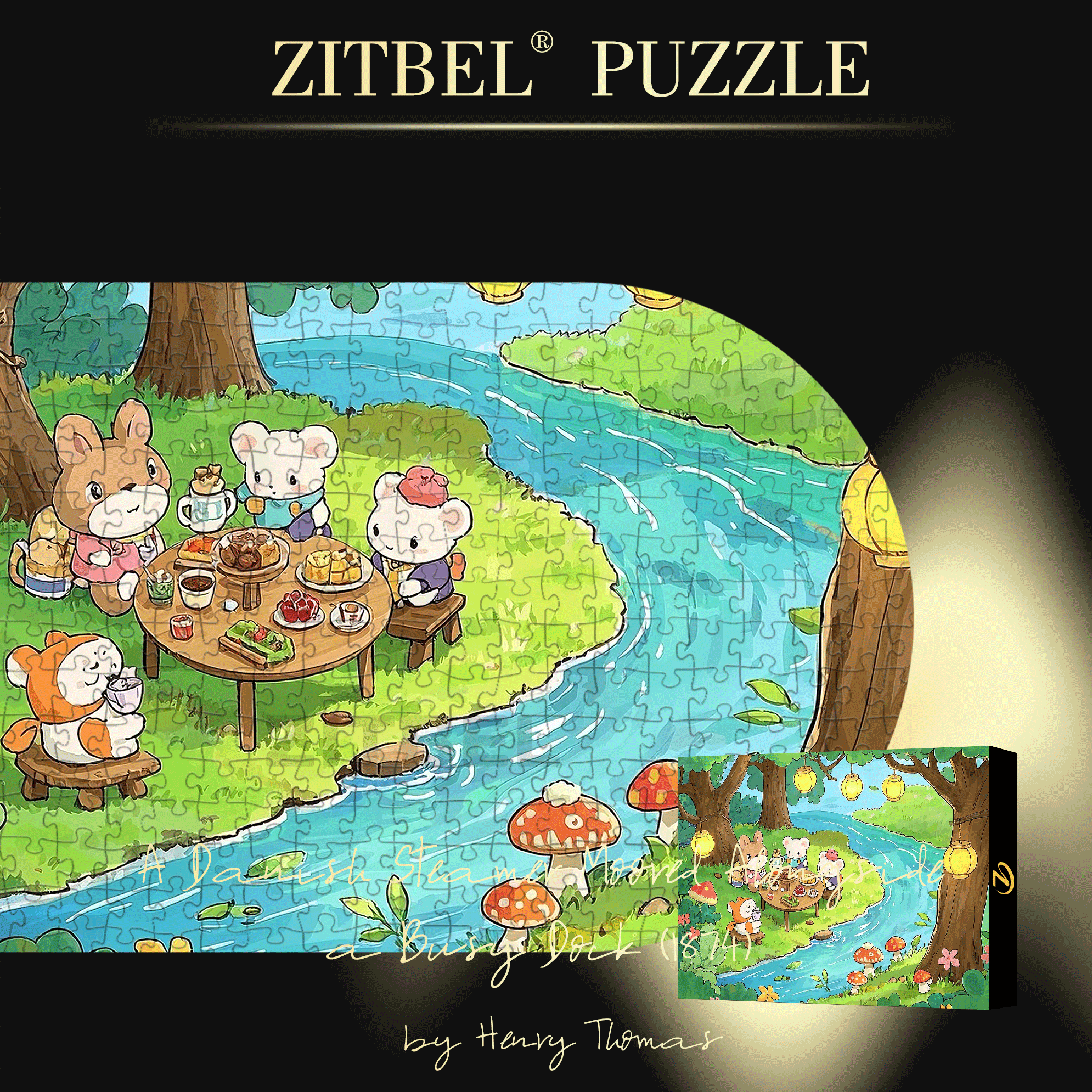 Fairy Tale Forest 500pcs/1000pcs Jigsaw Puzzle, Scratch-Resistant, Interactive Family Game & Brain-Boosting DIY Decor, Perfect for Halloween, Christmas & New Year Gifts, Family Puzzle Game