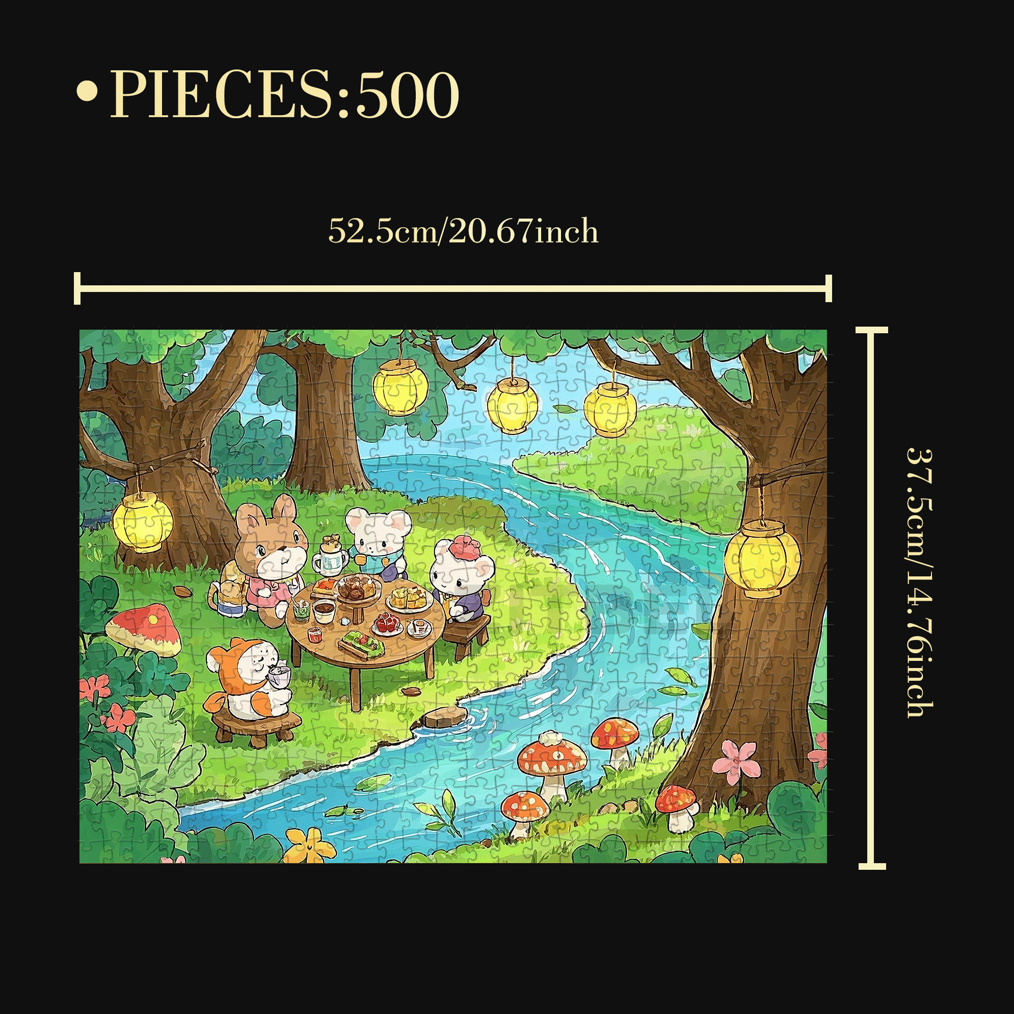 Fairy Tale Forest 500pcs/1000pcs Jigsaw Puzzle, Scratch-Resistant, Interactive Family Game & Brain-Boosting DIY Decor, Perfect for Halloween, Christmas & New Year Gifts, Family Puzzle Game
