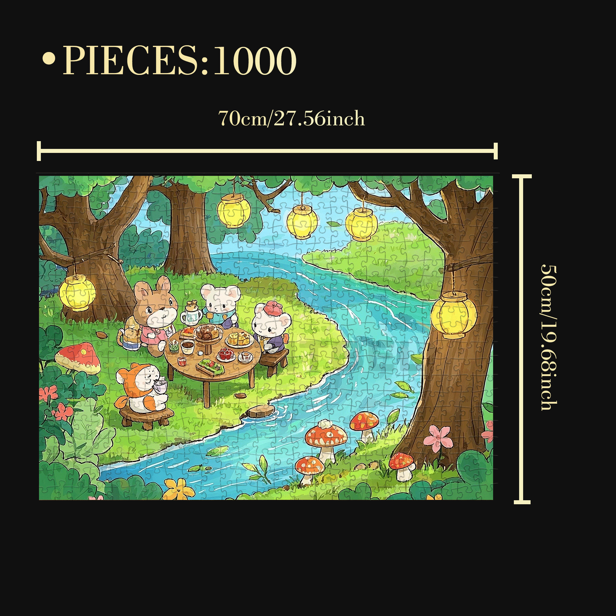 Fairy Tale Forest 500pcs/1000pcs Jigsaw Puzzle, Scratch-Resistant, Interactive Family Game & Brain-Boosting DIY Decor, Perfect for Halloween, Christmas & New Year Gifts, Family Puzzle Game
