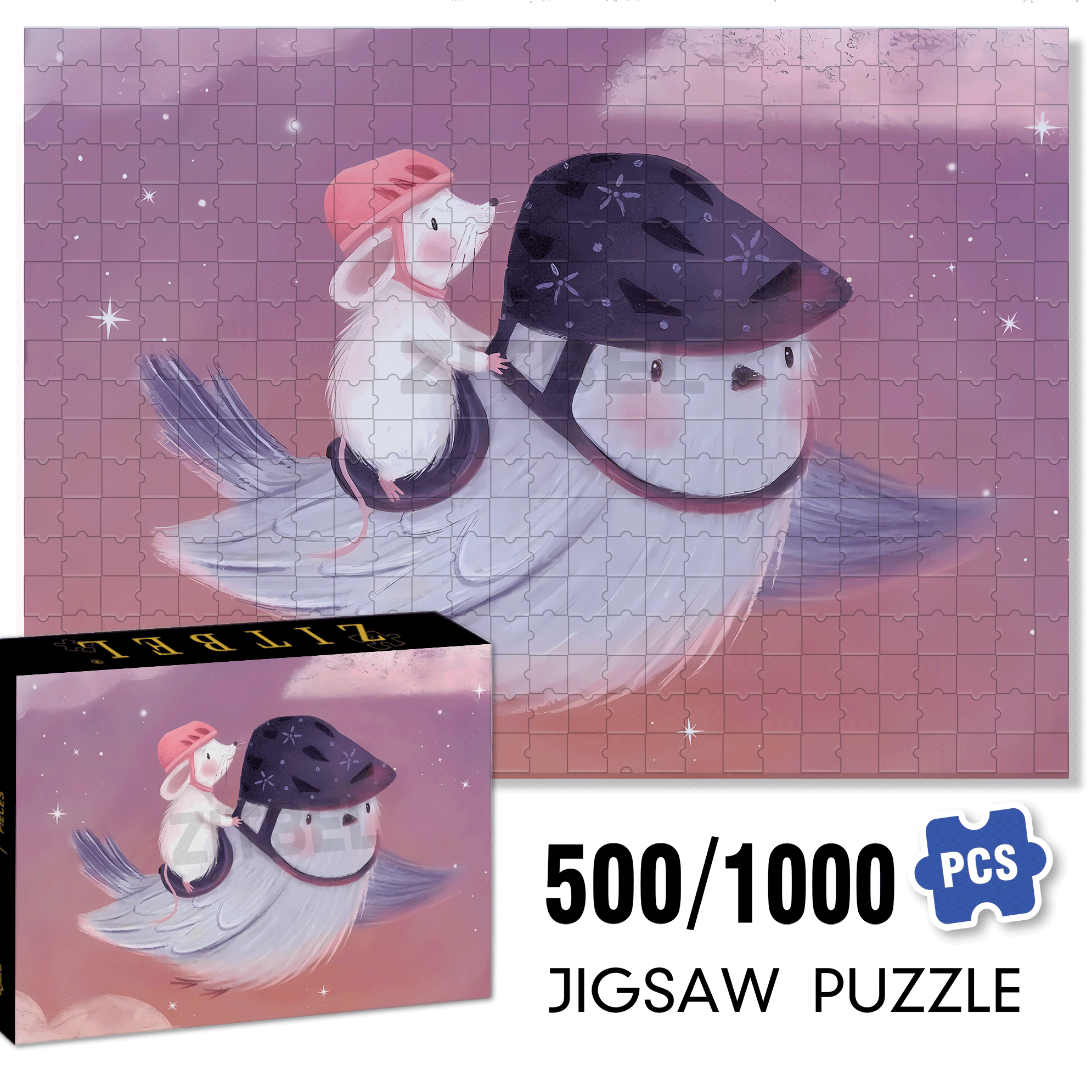 Flying Against The Wind 500pcs/1000pcs Jigsaw Puzzle, Scratch-Resistant, Interactive Family Game & Brain-Boosting DIY Decor, Perfect for Halloween, Christmas & New Year Gifts, Family Puzzle Game