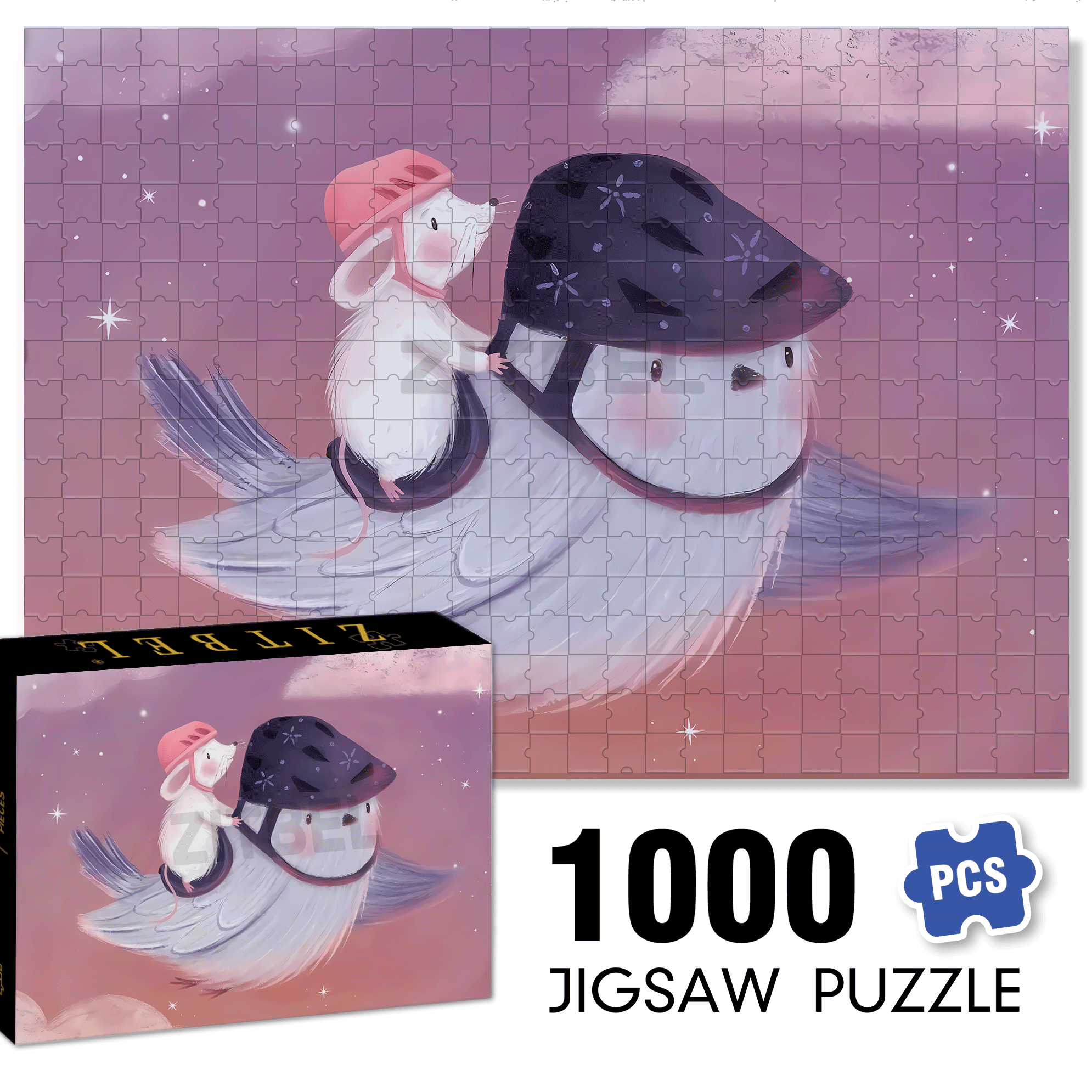 Flying Against The Wind 500pcs/1000pcs Jigsaw Puzzle, Scratch-Resistant, Interactive Family Game & Brain-Boosting DIY Decor, Perfect for Halloween, Christmas & New Year Gifts, Family Puzzle Game