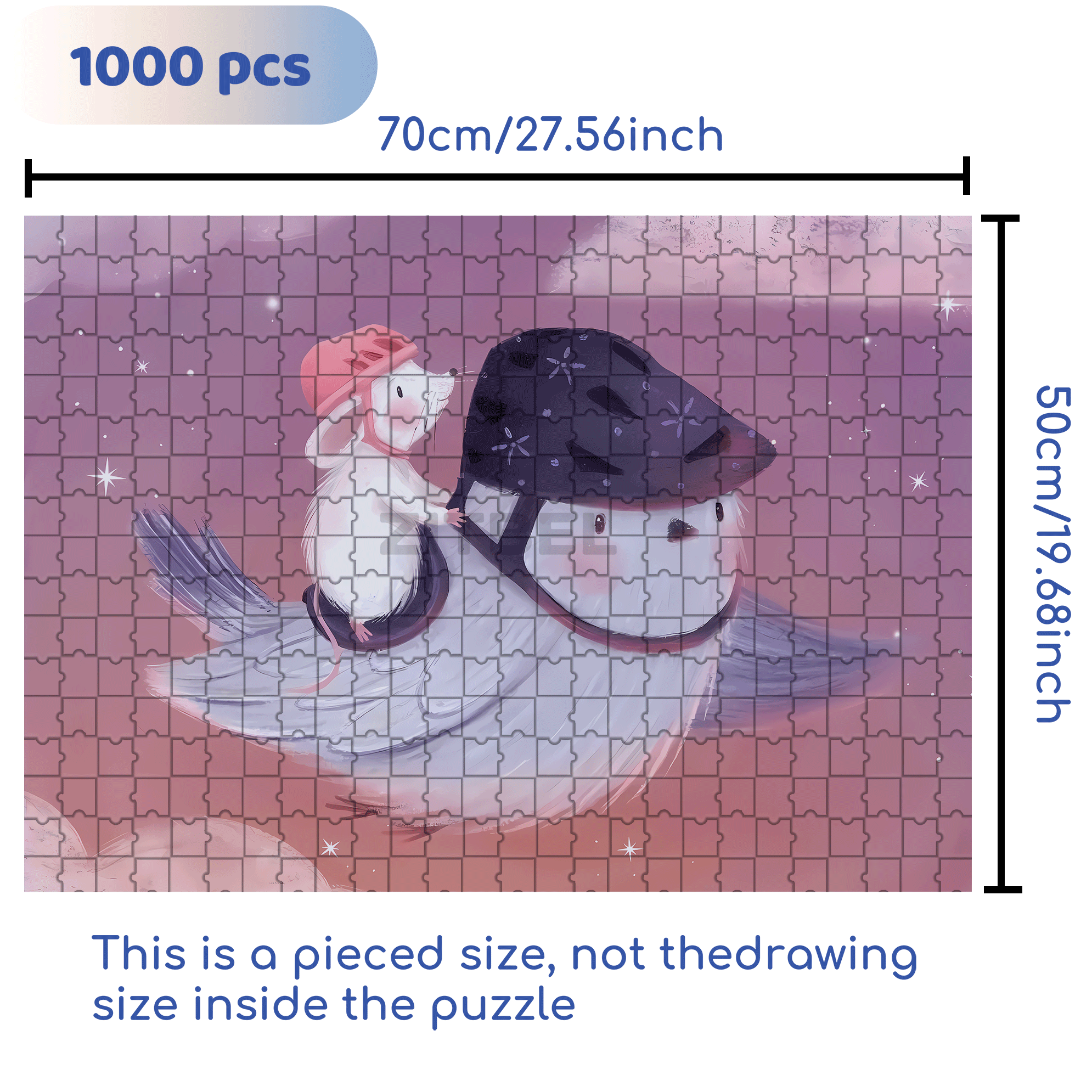 Flying Against The Wind 500pcs/1000pcs Jigsaw Puzzle, Scratch-Resistant, Interactive Family Game & Brain-Boosting DIY Decor, Perfect for Halloween, Christmas & New Year Gifts, Family Puzzle Game