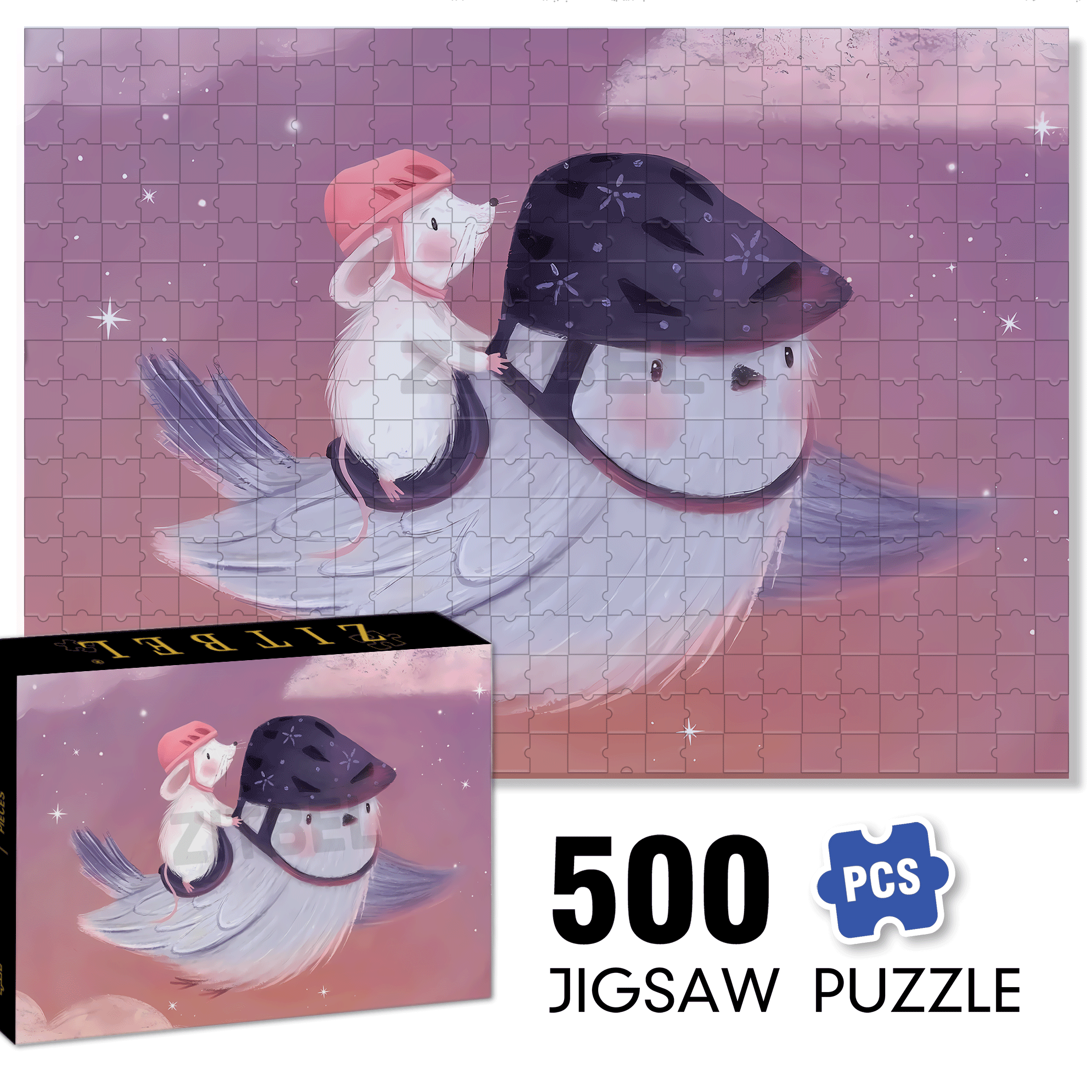 Flying Against The Wind 500pcs/1000pcs Jigsaw Puzzle, Scratch-Resistant, Interactive Family Game & Brain-Boosting DIY Decor, Perfect for Halloween, Christmas & New Year Gifts, Family Puzzle Game