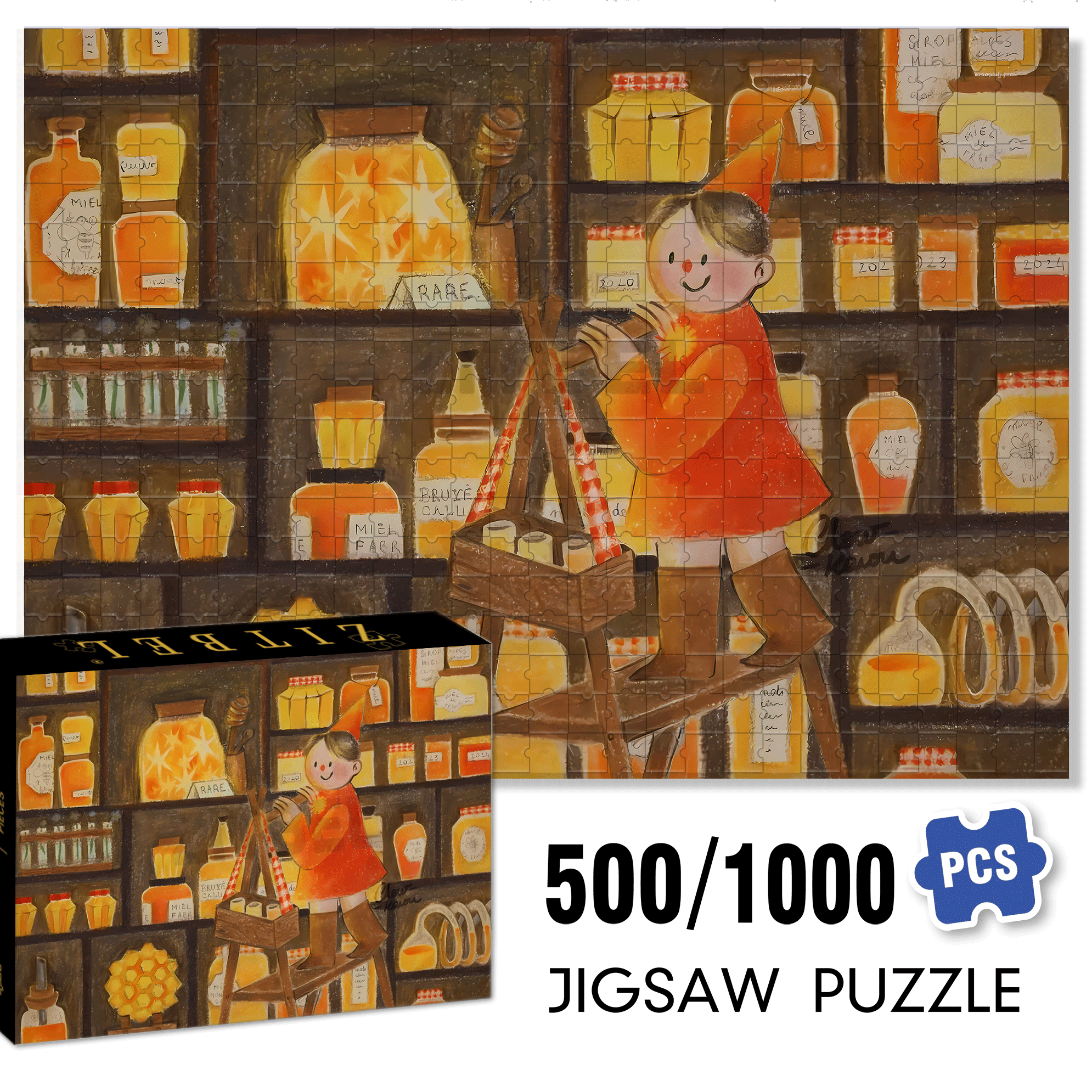 Little Sales 500pcs/1000pcs Jigsaw Puzzle, Scratch-Resistant, Interactive Family Game & Brain-Boosting DIY Decor, Perfect for Halloween, Christmas & New Year Gifts, Family Puzzle Game