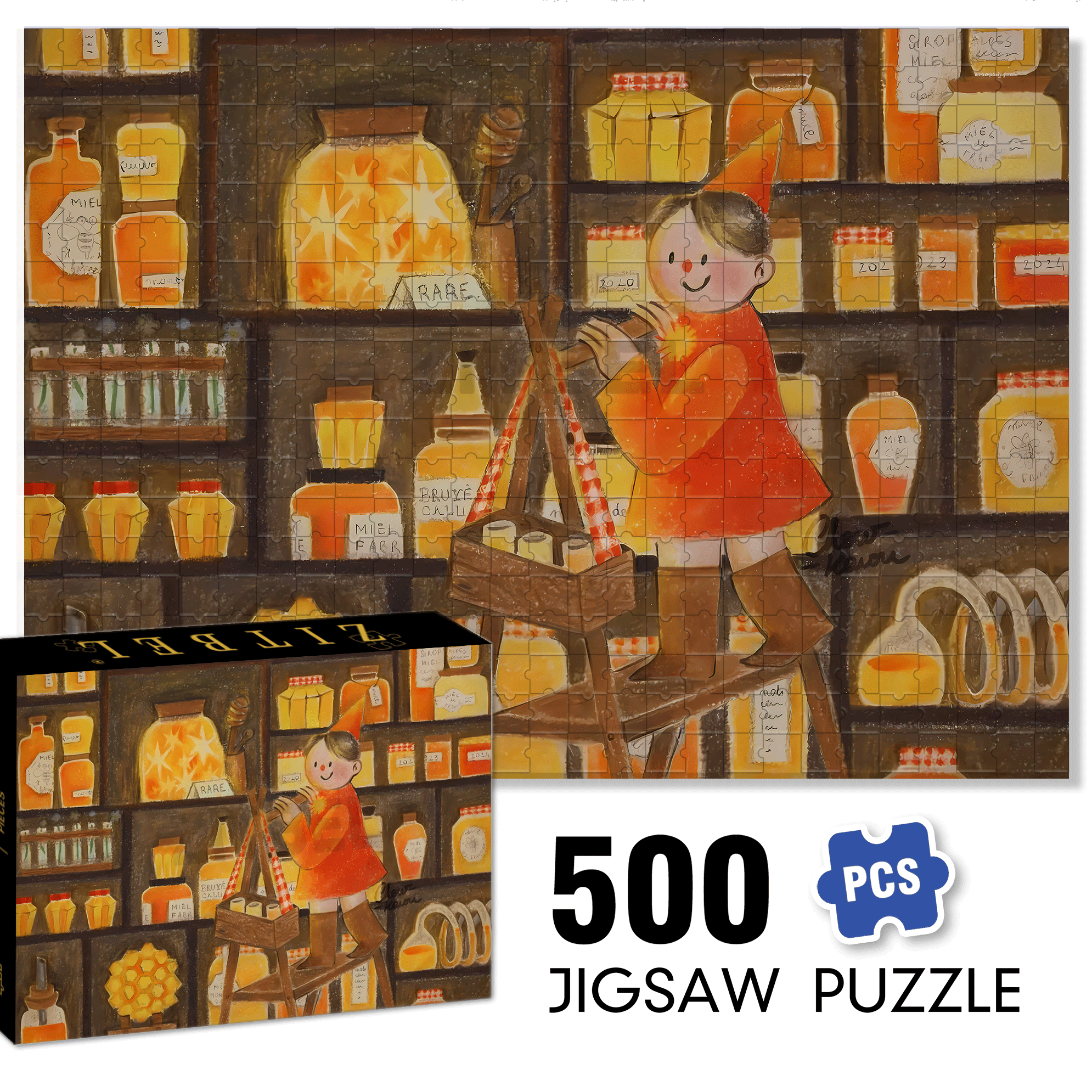 Little Sales 500pcs/1000pcs Jigsaw Puzzle, Scratch-Resistant, Interactive Family Game & Brain-Boosting DIY Decor, Perfect for Halloween, Christmas & New Year Gifts, Family Puzzle Game