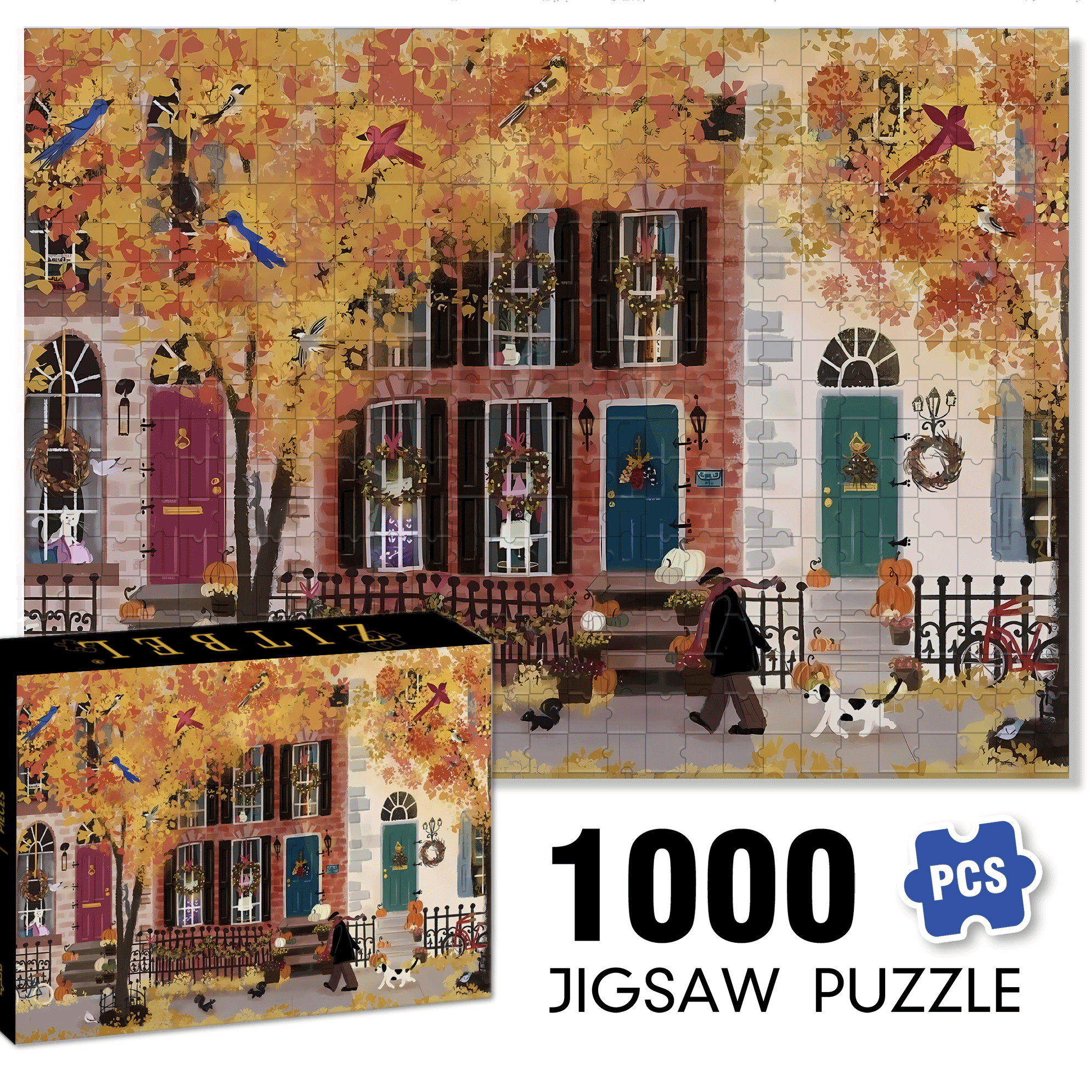 Live Your Life In A Gentle Manner 13 500pcs/1000pcs Jigsaw Puzzle, Scratch-Resistant, Interactive Family Game & Brain-Boosting DIY Decor, Perfect for Halloween, Christmas & New Year Gifts, Family Puzzle Game