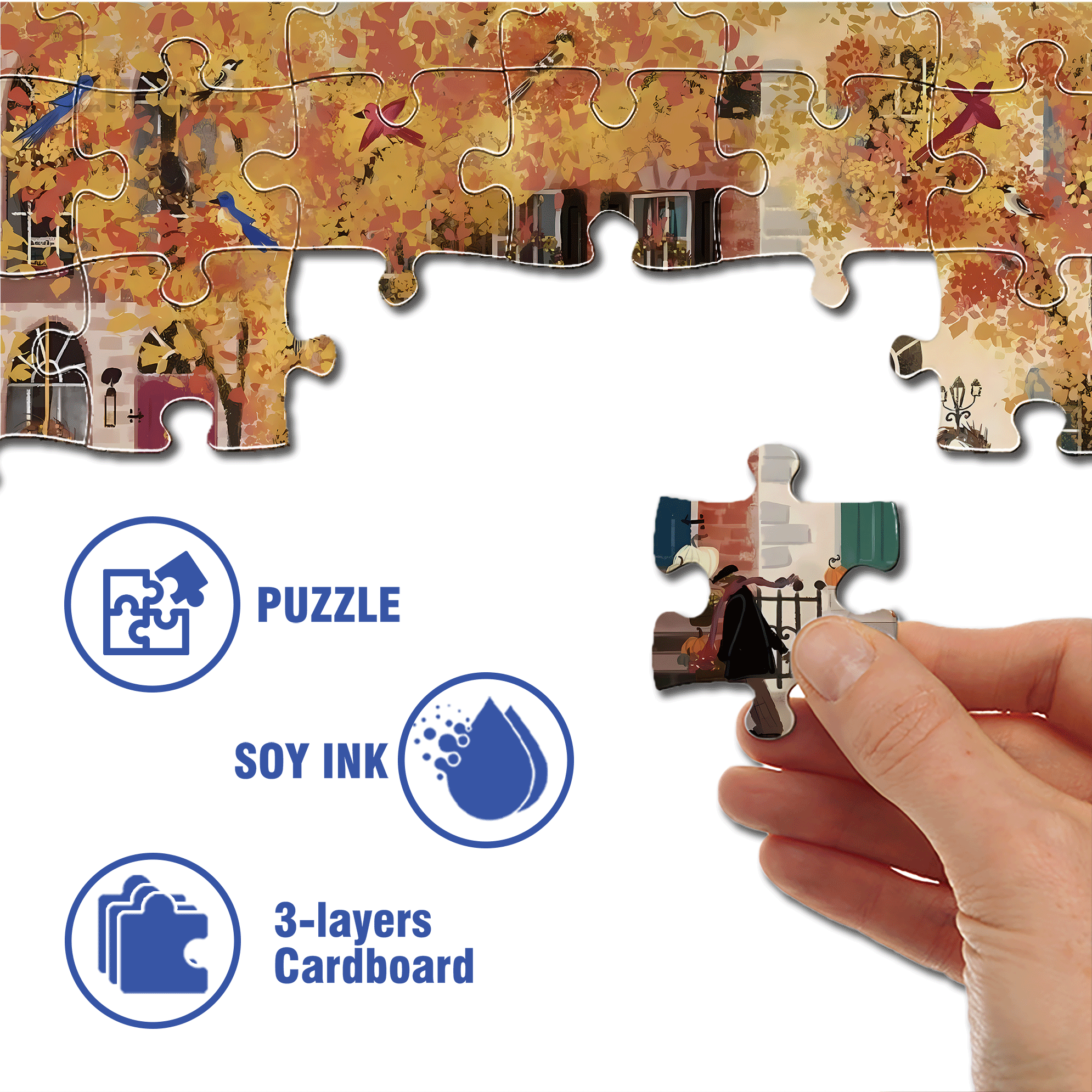Live Your Life In A Gentle Manner 13 500pcs/1000pcs Jigsaw Puzzle, Scratch-Resistant, Interactive Family Game & Brain-Boosting DIY Decor, Perfect for Halloween, Christmas & New Year Gifts, Family Puzzle Game
