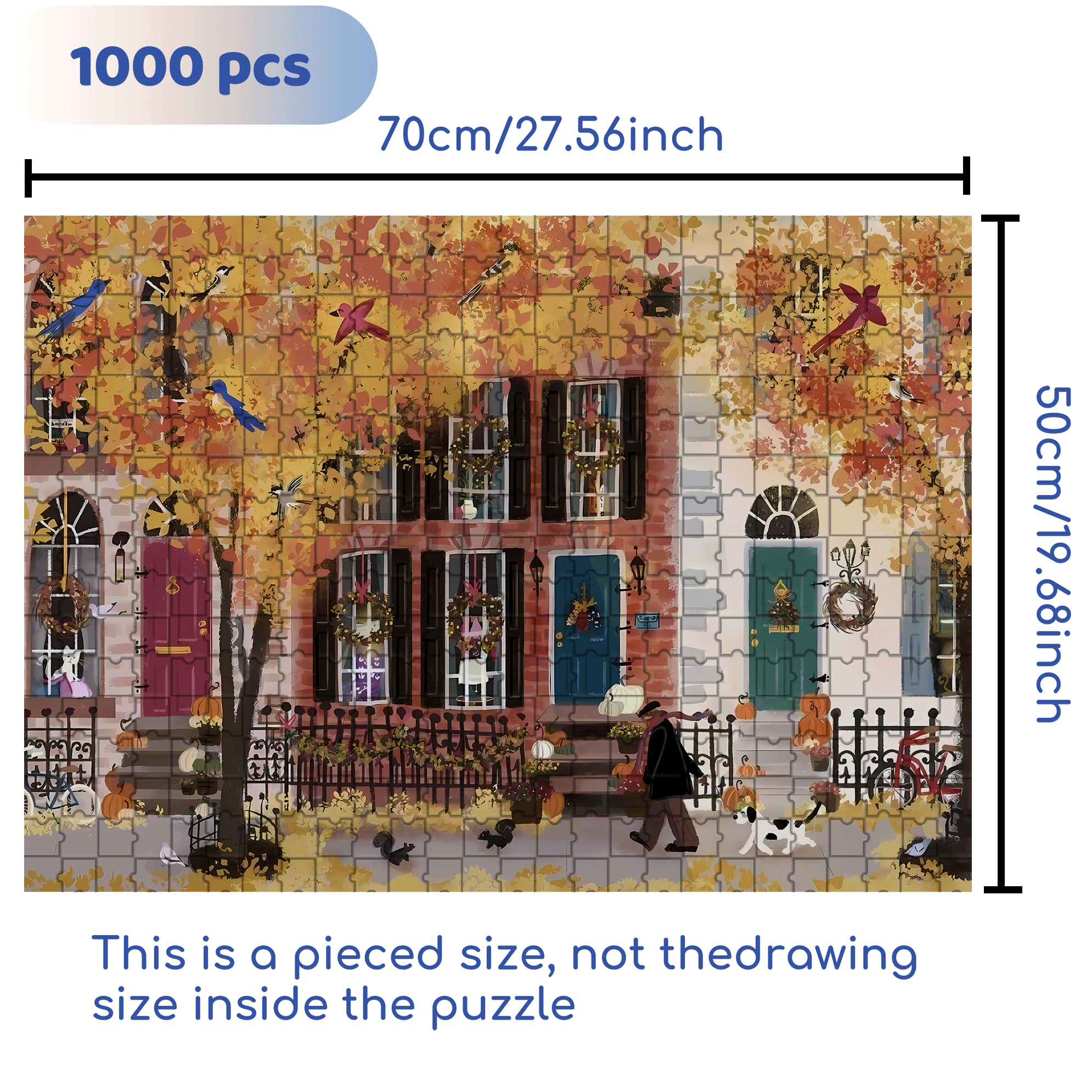Live Your Life In A Gentle Manner 13 500pcs/1000pcs Jigsaw Puzzle, Scratch-Resistant, Interactive Family Game & Brain-Boosting DIY Decor, Perfect for Halloween, Christmas & New Year Gifts, Family Puzzle Game