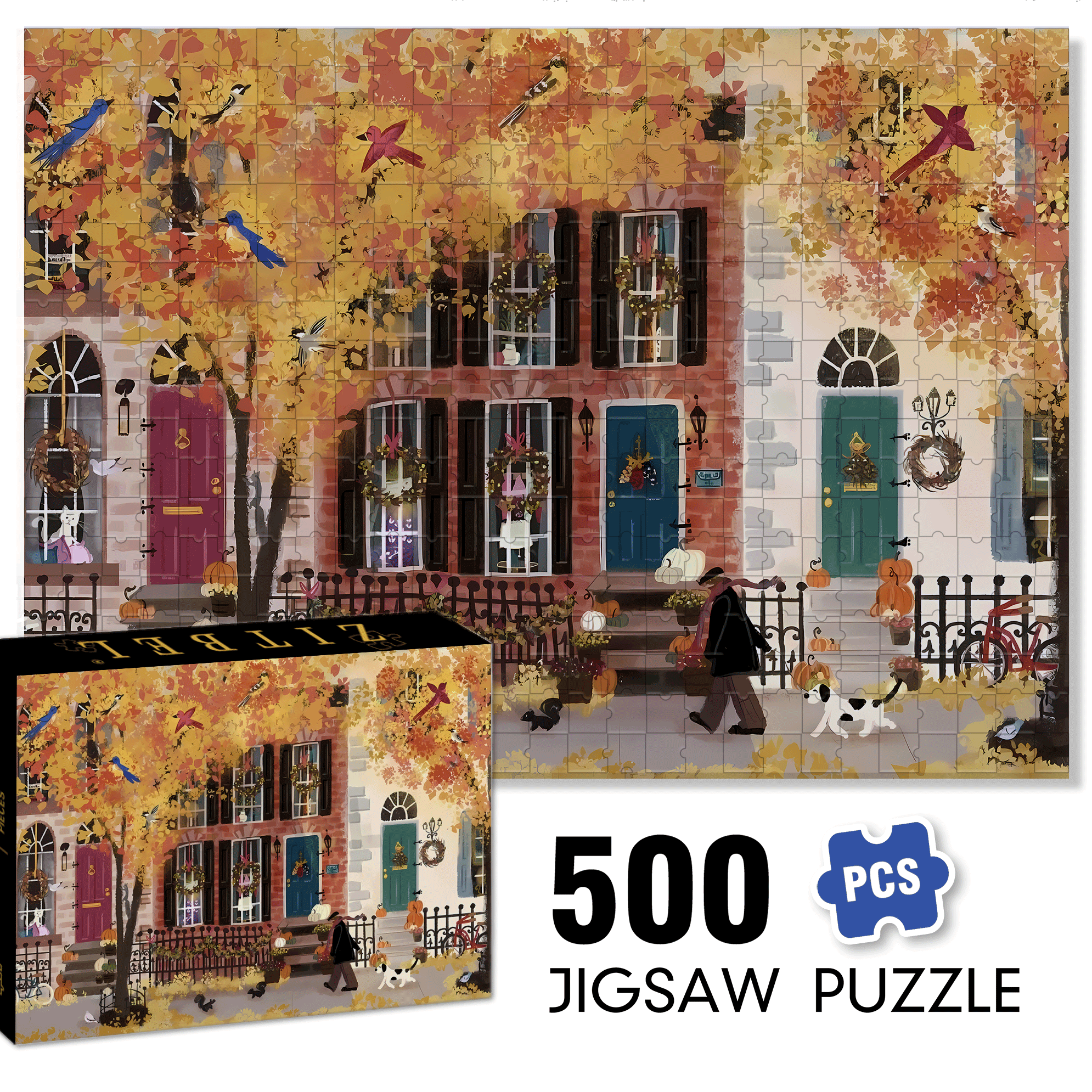 Live Your Life In A Gentle Manner 13 500pcs/1000pcs Jigsaw Puzzle, Scratch-Resistant, Interactive Family Game & Brain-Boosting DIY Decor, Perfect for Halloween, Christmas & New Year Gifts, Family Puzzle Game