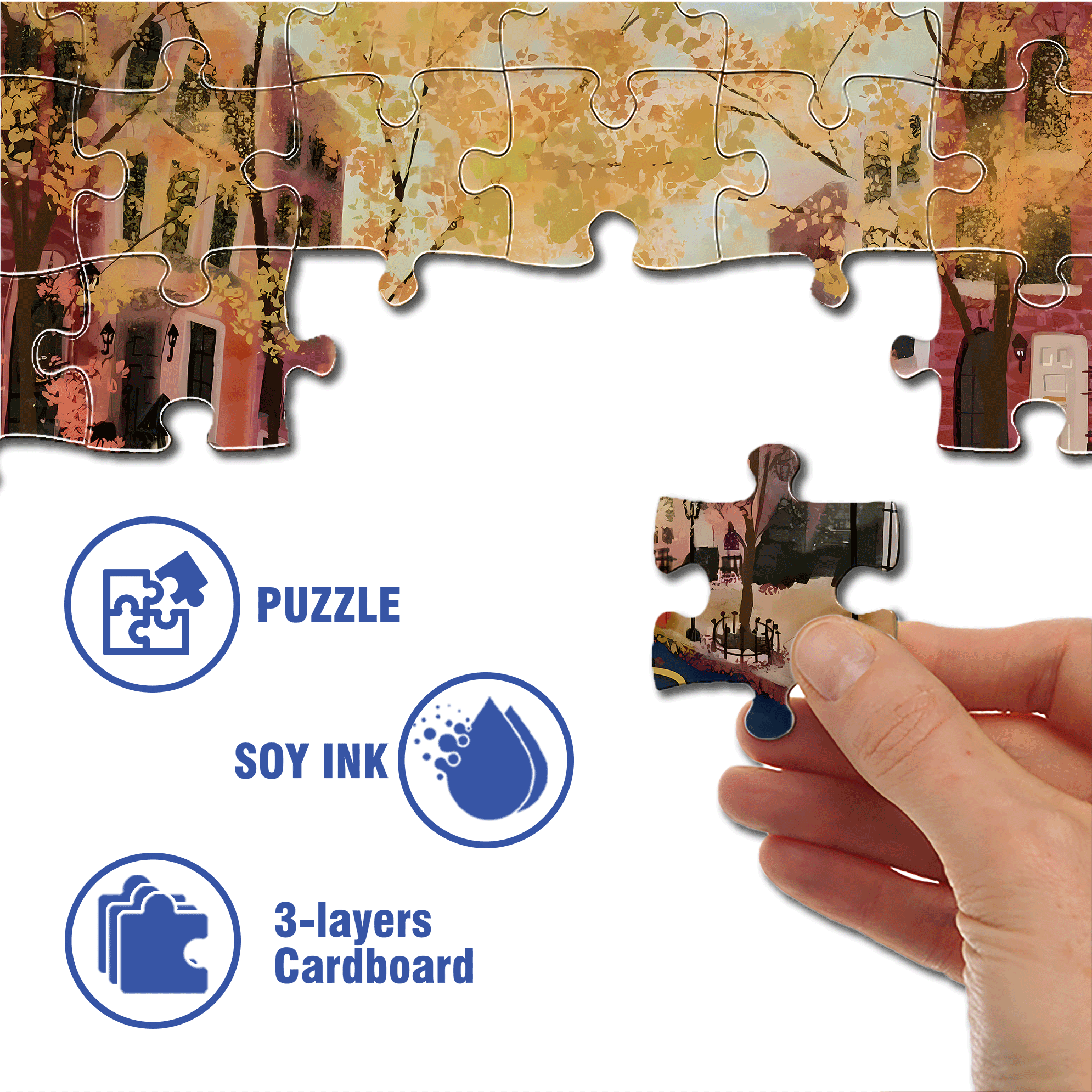 Live Your Life In A Gentle Manner 16 500pcs/1000pcs Jigsaw Puzzle, Scratch-Resistant, Interactive Family Game & Brain-Boosting DIY Decor, Perfect for Halloween, Christmas & New Year Gifts, Family Puzzle Game