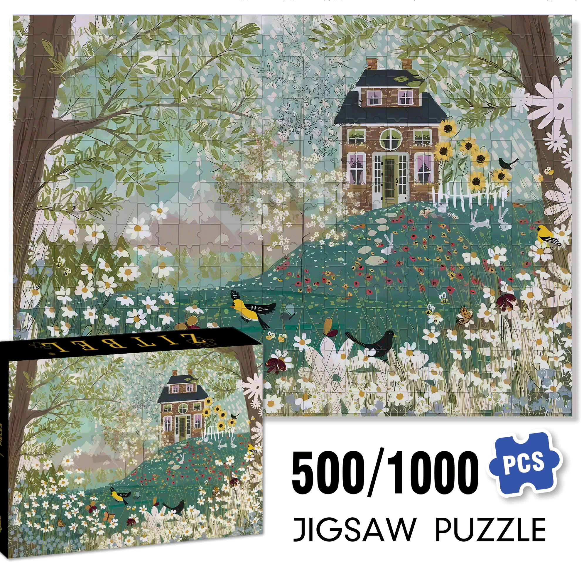 Live Your Life In A Gentle Manner 24 500pcs/1000pcs Jigsaw Puzzle, Scratch-Resistant, Interactive Family Game & Brain-Boosting DIY Decor, Perfect for Halloween, Christmas & New Year Gifts, Family Puzzle Game