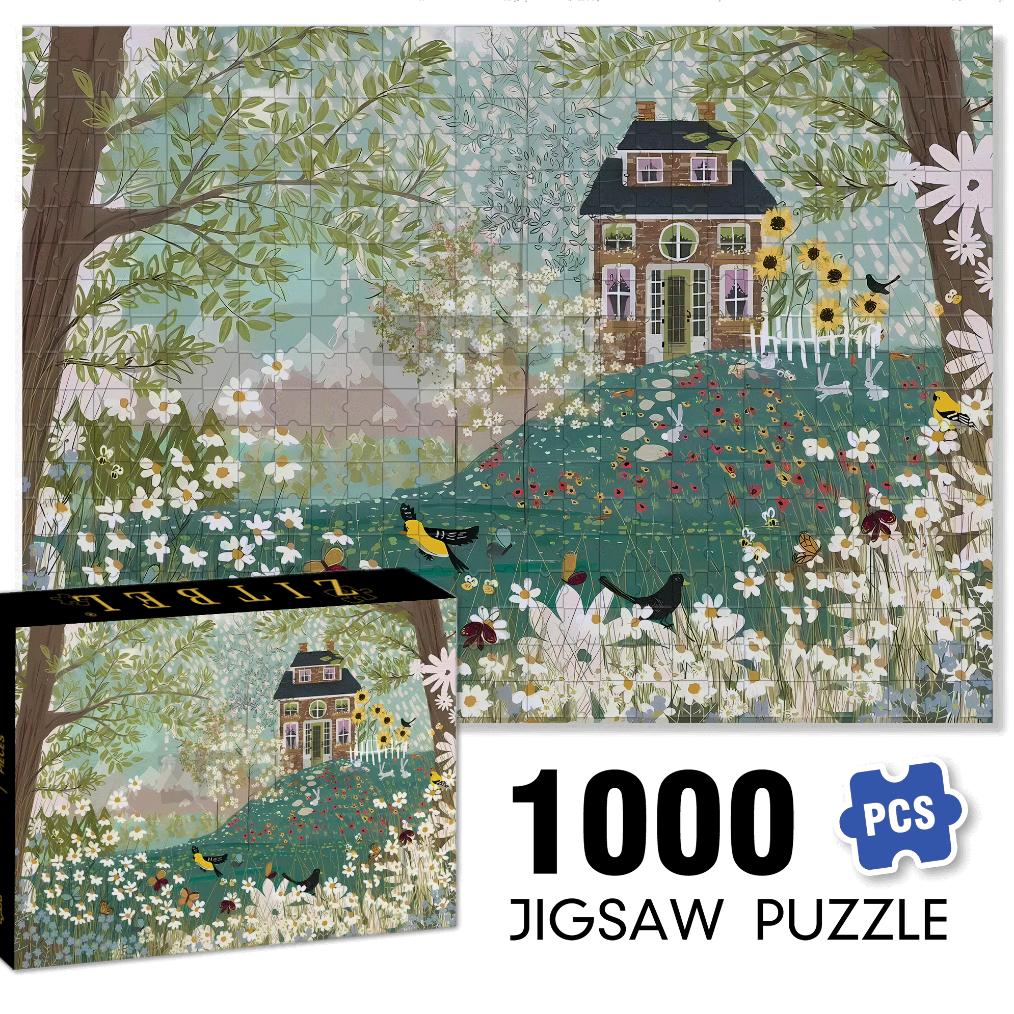Live Your Life In A Gentle Manner 24 500pcs/1000pcs Jigsaw Puzzle, Scratch-Resistant, Interactive Family Game & Brain-Boosting DIY Decor, Perfect for Halloween, Christmas & New Year Gifts, Family Puzzle Game