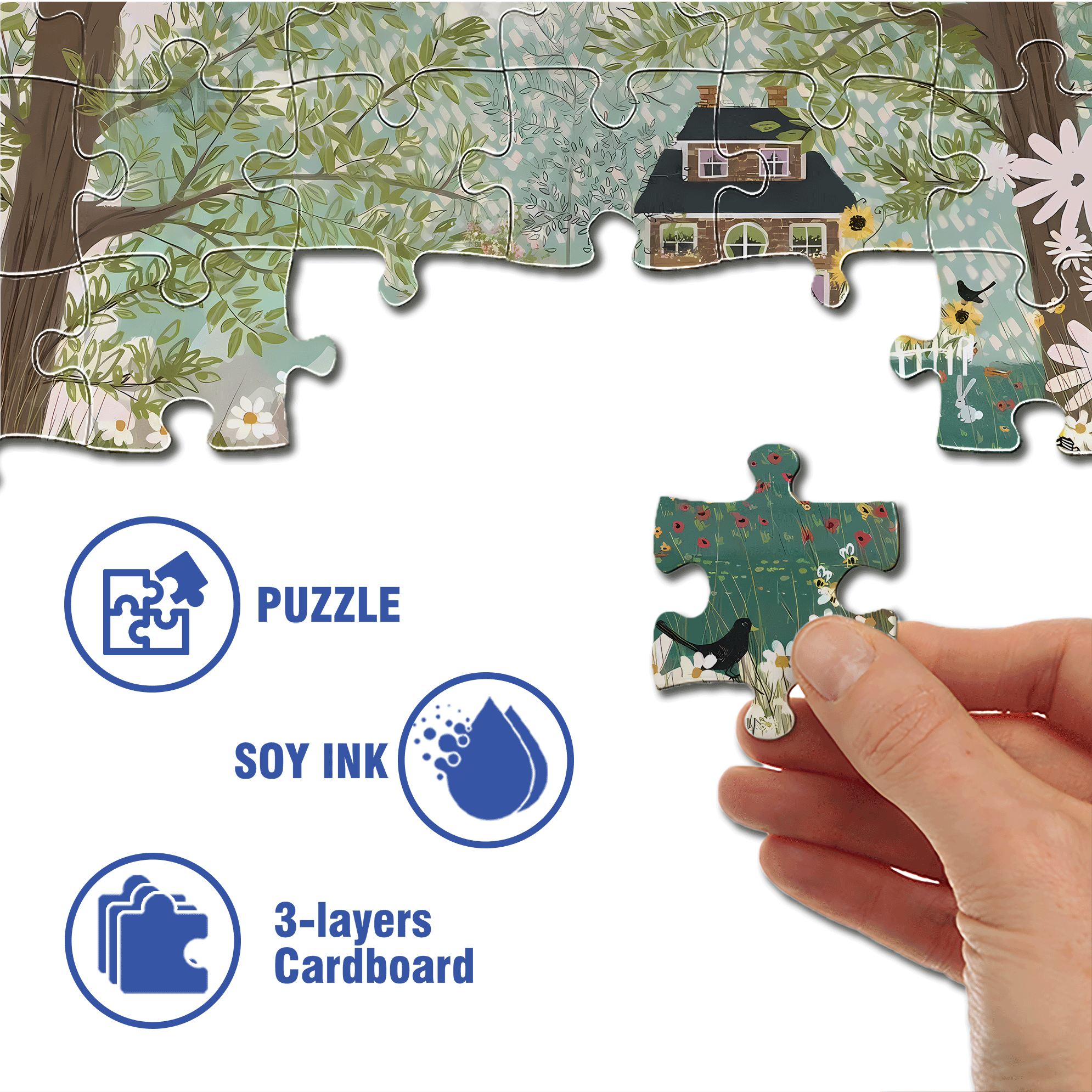 Live Your Life In A Gentle Manner 24 500pcs/1000pcs Jigsaw Puzzle, Scratch-Resistant, Interactive Family Game & Brain-Boosting DIY Decor, Perfect for Halloween, Christmas & New Year Gifts, Family Puzzle Game