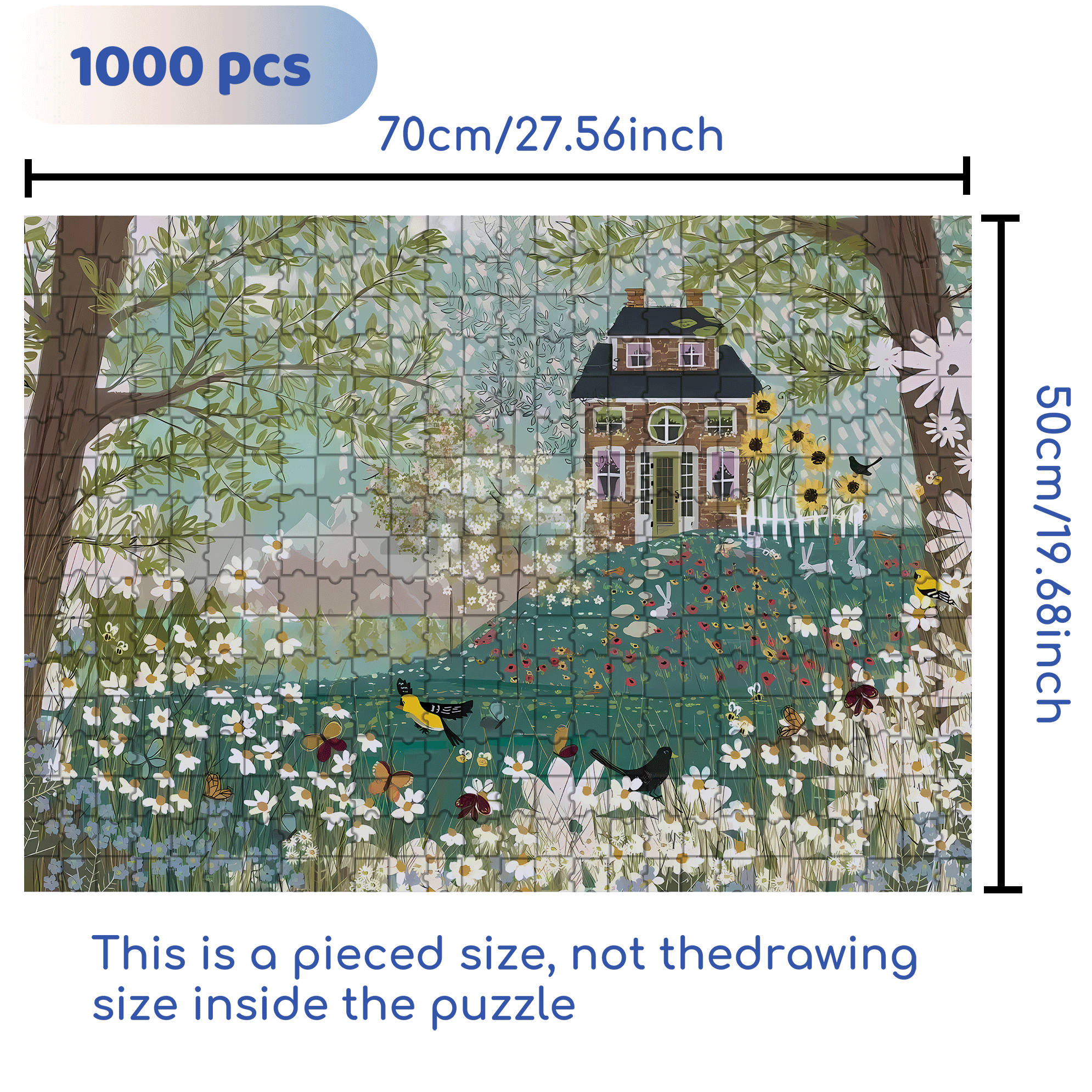 Live Your Life In A Gentle Manner 24 500pcs/1000pcs Jigsaw Puzzle, Scratch-Resistant, Interactive Family Game & Brain-Boosting DIY Decor, Perfect for Halloween, Christmas & New Year Gifts, Family Puzzle Game