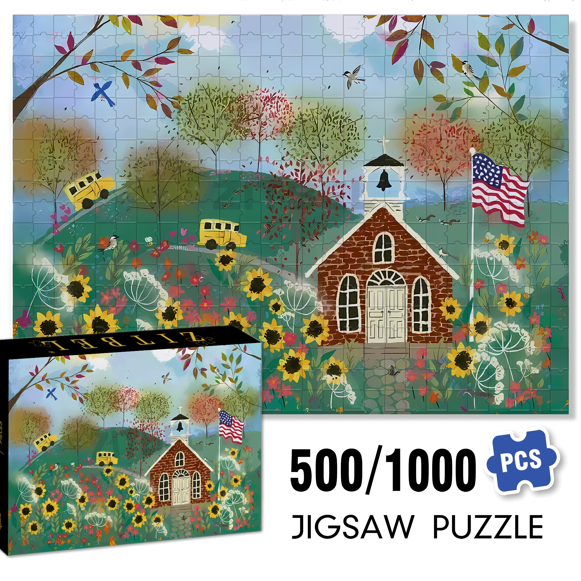 Live Your Life In A Gentle Manner 30 500pcs/1000pcs Jigsaw Puzzle, Scratch-Resistant, Interactive Family Game & Brain-Boosting DIY Decor, Perfect for Halloween, Christmas & New Year Gifts, Family Puzzle Game