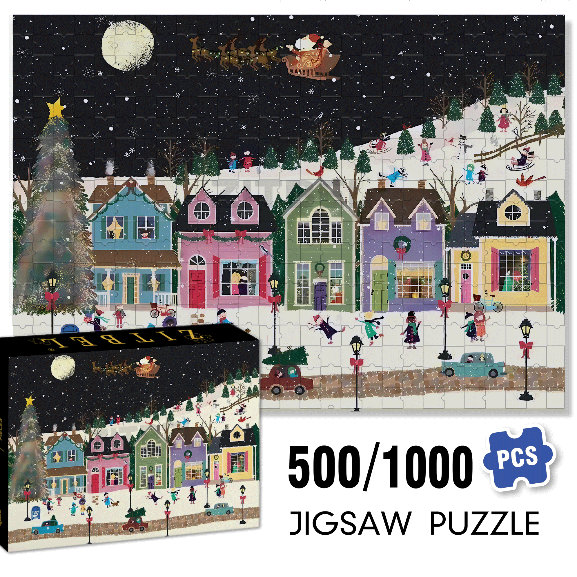 Live Your Life In A Gentle Manner 31 500pcs/1000pcs Jigsaw Puzzle, Scratch-Resistant, Interactive Family Game & Brain-Boosting DIY Decor, Perfect for Halloween, Christmas & New Year Gifts, Family Puzzle Game