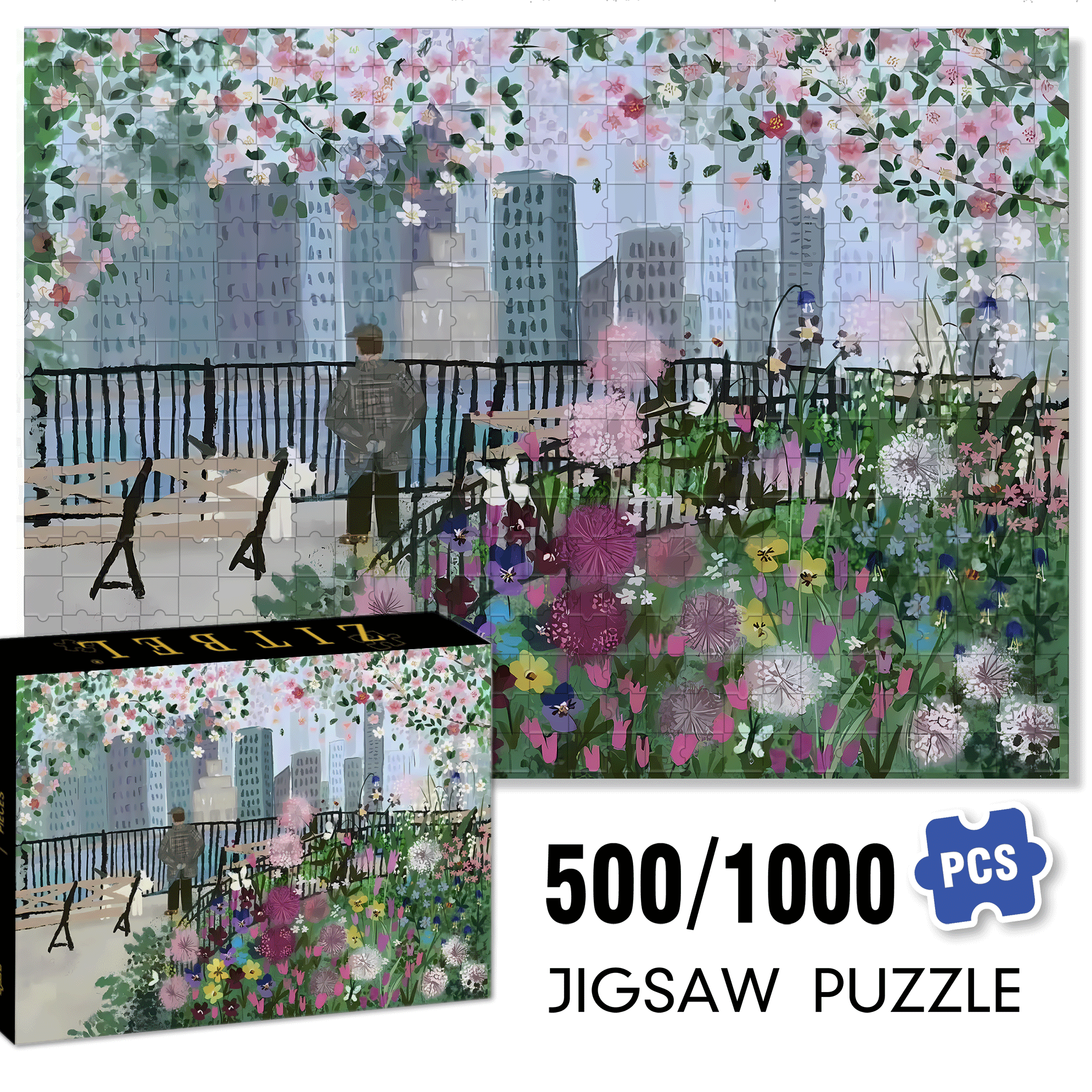 Live Your Life In A Gentle Manner 32 500pcs/1000pcs Jigsaw Puzzle, Scratch-Resistant, Interactive Family Game & Brain-Boosting DIY Decor, Perfect for Halloween, Christmas & New Year Gifts, Family Puzzle Game
