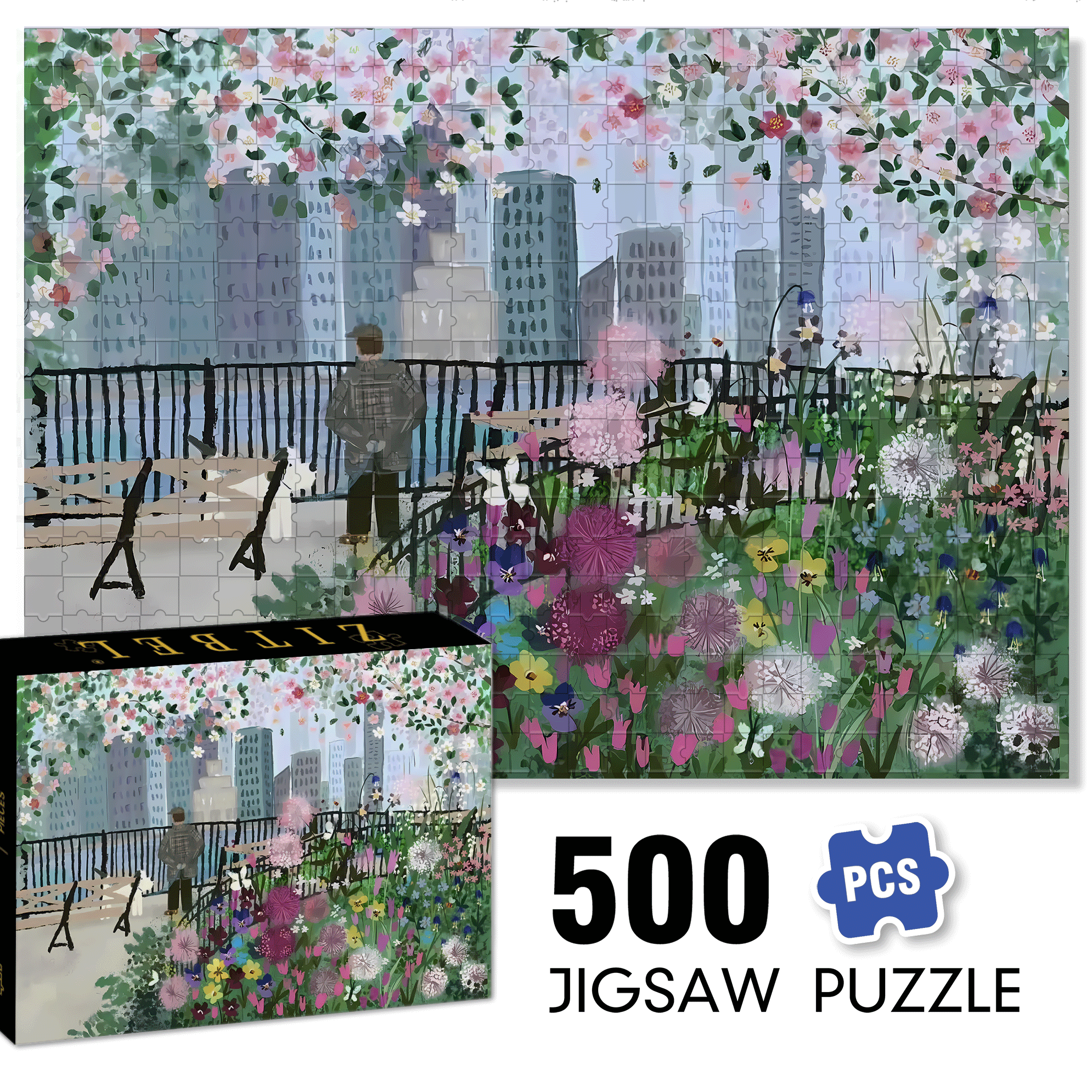 Live Your Life In A Gentle Manner 32 500pcs/1000pcs Jigsaw Puzzle, Scratch-Resistant, Interactive Family Game & Brain-Boosting DIY Decor, Perfect for Halloween, Christmas & New Year Gifts, Family Puzzle Game