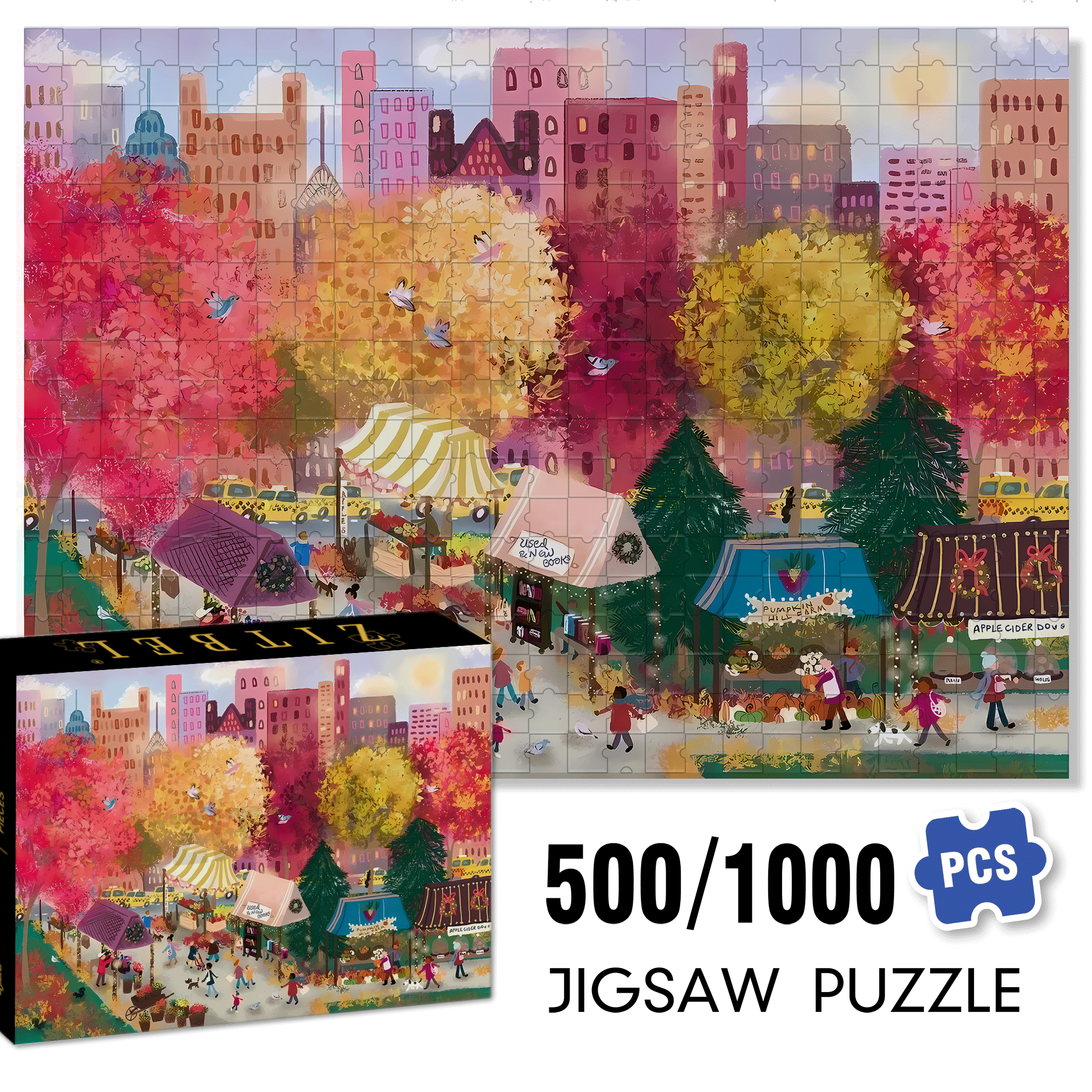 Live Your Life In A Gentle Manner 33 500pcs/1000pcs Jigsaw Puzzle, Scratch-Resistant, Interactive Family Game & Brain-Boosting DIY Decor, Perfect for Halloween, Christmas & New Year Gifts, Family Puzzle Game