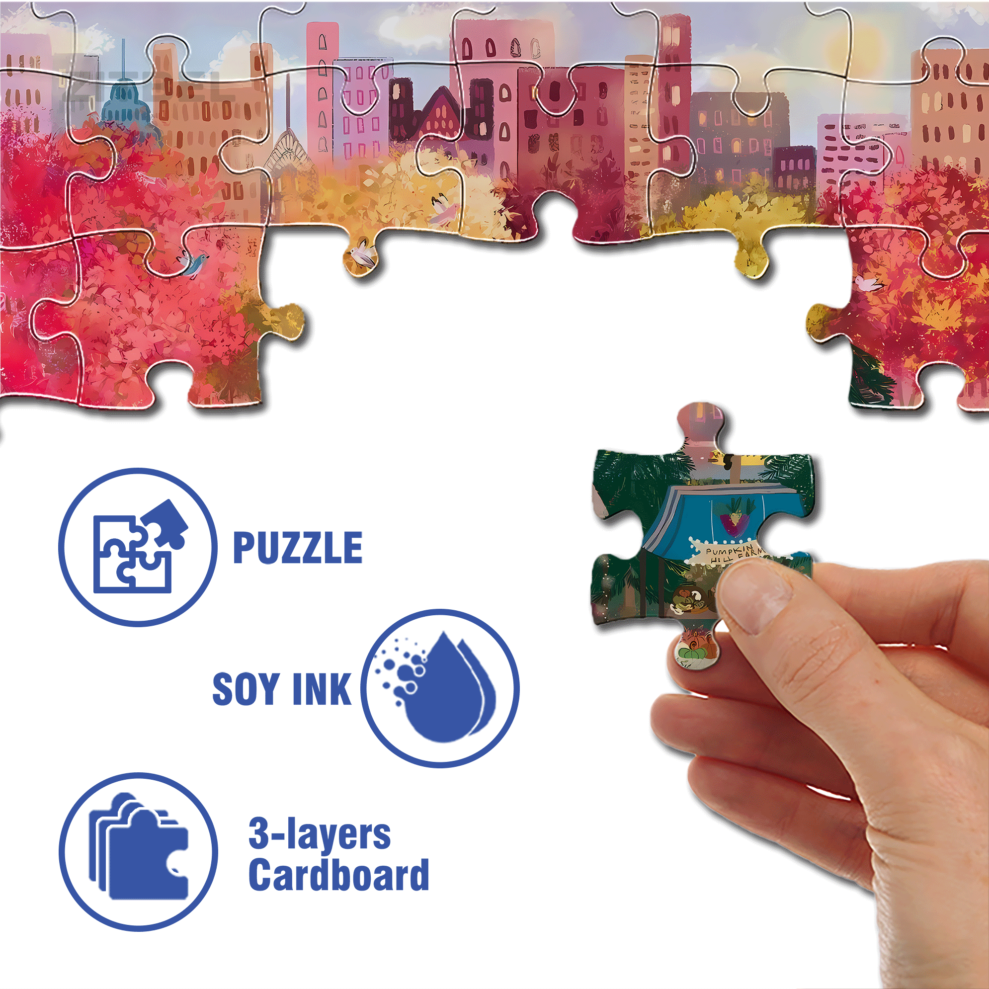 Live Your Life In A Gentle Manner 33 500pcs/1000pcs Jigsaw Puzzle, Scratch-Resistant, Interactive Family Game & Brain-Boosting DIY Decor, Perfect for Halloween, Christmas & New Year Gifts, Family Puzzle Game