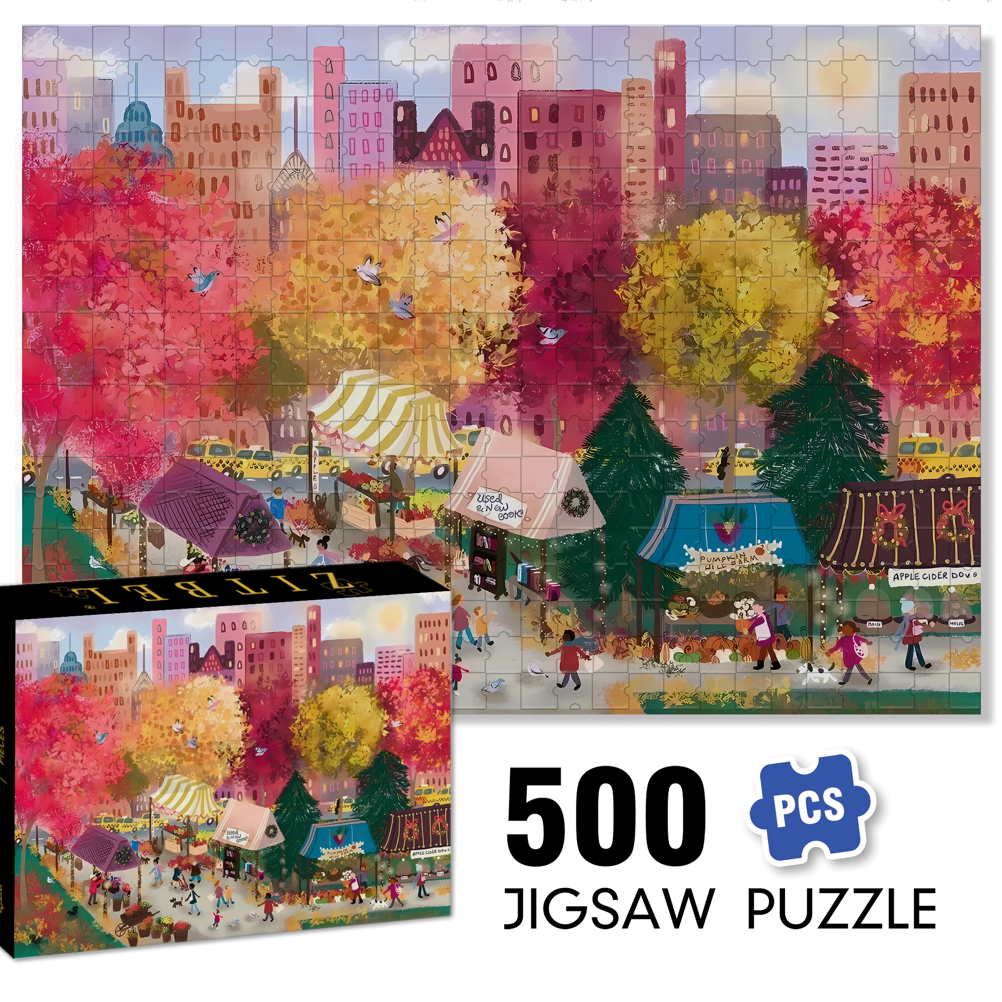 Live Your Life In A Gentle Manner 33 500pcs/1000pcs Jigsaw Puzzle, Scratch-Resistant, Interactive Family Game & Brain-Boosting DIY Decor, Perfect for Halloween, Christmas & New Year Gifts, Family Puzzle Game