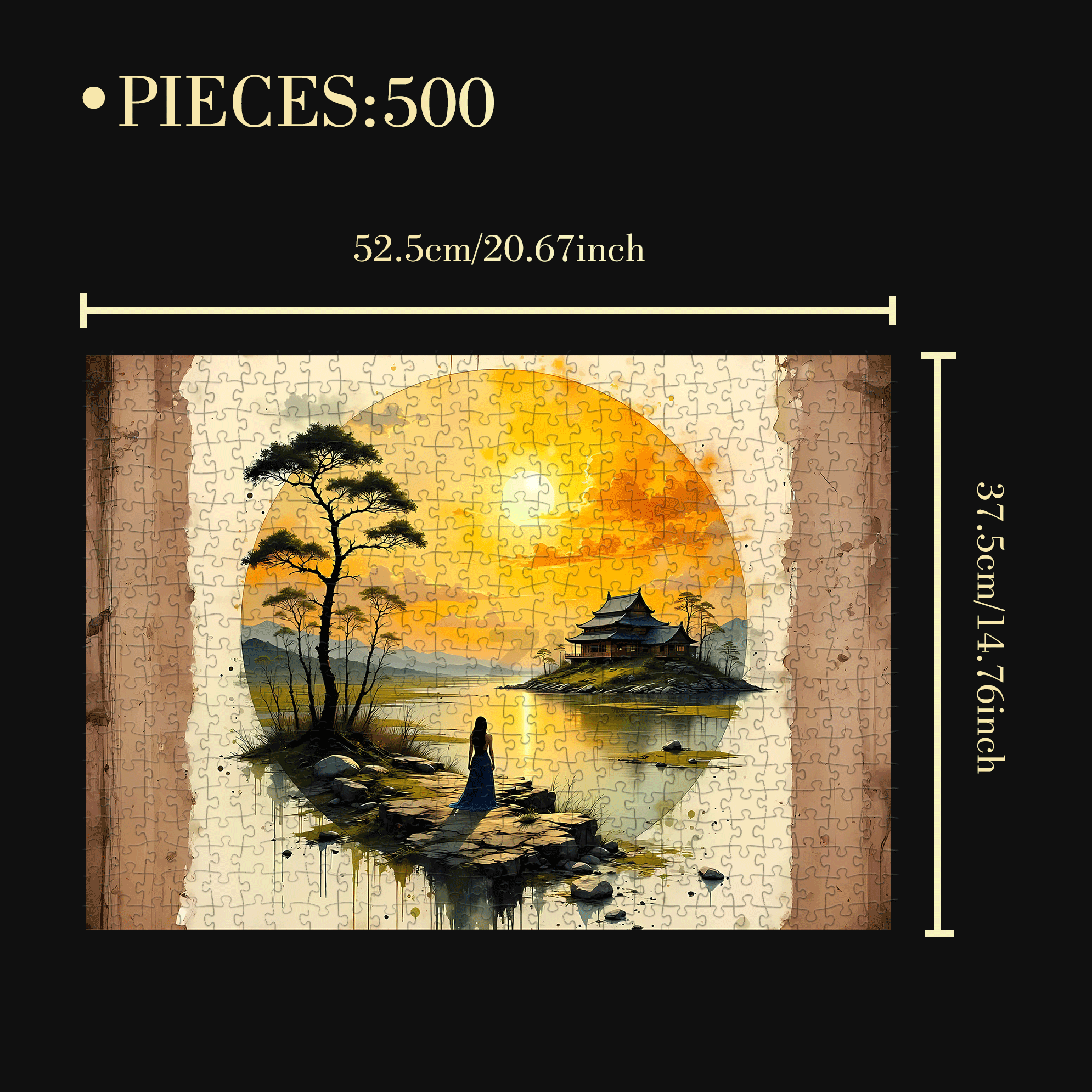 Looking Into The Distance 500pcs/1000pcs Jigsaw Puzzle, Scratch-Resistant, Interactive Family Game & Brain-Boosting DIY Decor, Perfect for Halloween, Christmas & New Year Gifts, Family Puzzle Game