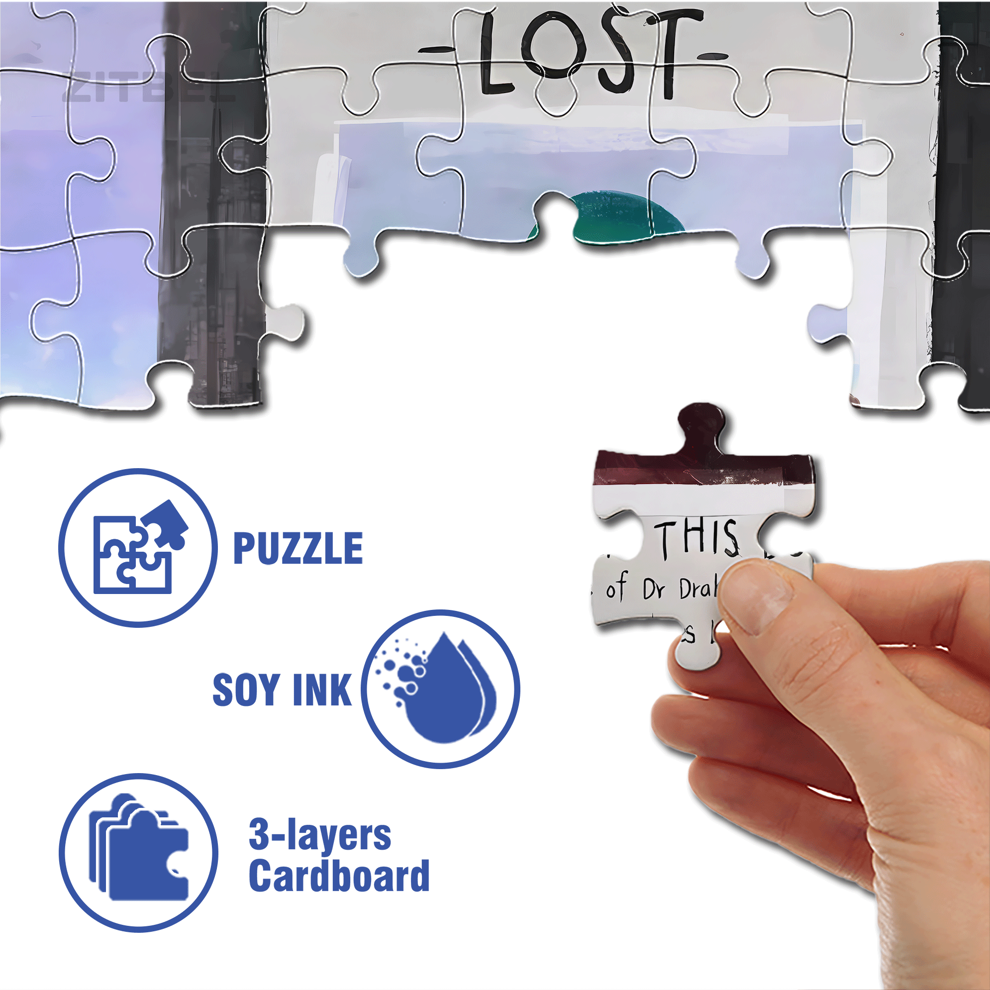 Lost 500pcs/1000pcs Jigsaw Puzzle, Scratch-Resistant, Interactive Family Game & Brain-Boosting DIY Decor, Perfect for Halloween, Christmas & New Year Gifts, Family Puzzle Game