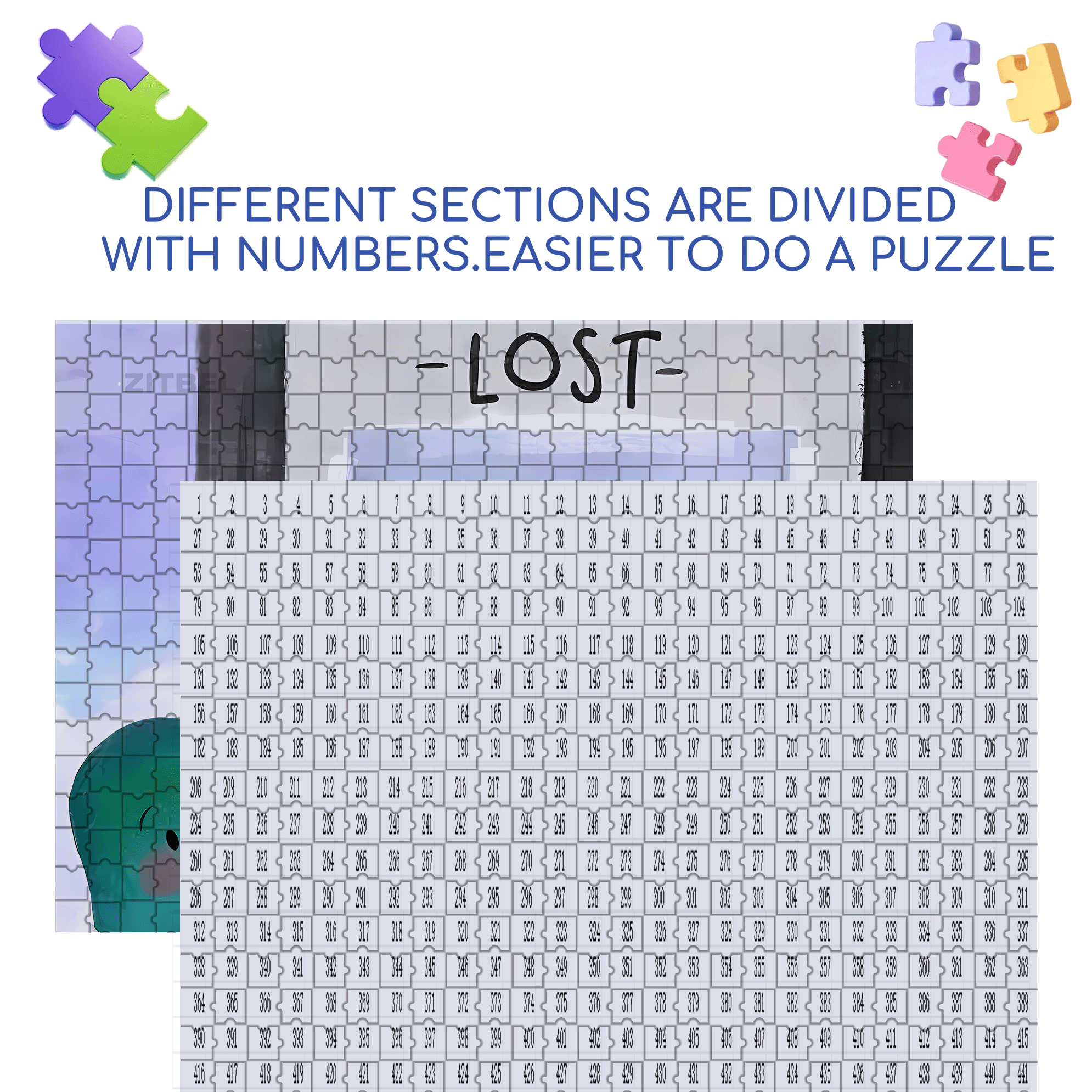 Lost 500pcs/1000pcs Jigsaw Puzzle, Scratch-Resistant, Interactive Family Game & Brain-Boosting DIY Decor, Perfect for Halloween, Christmas & New Year Gifts, Family Puzzle Game