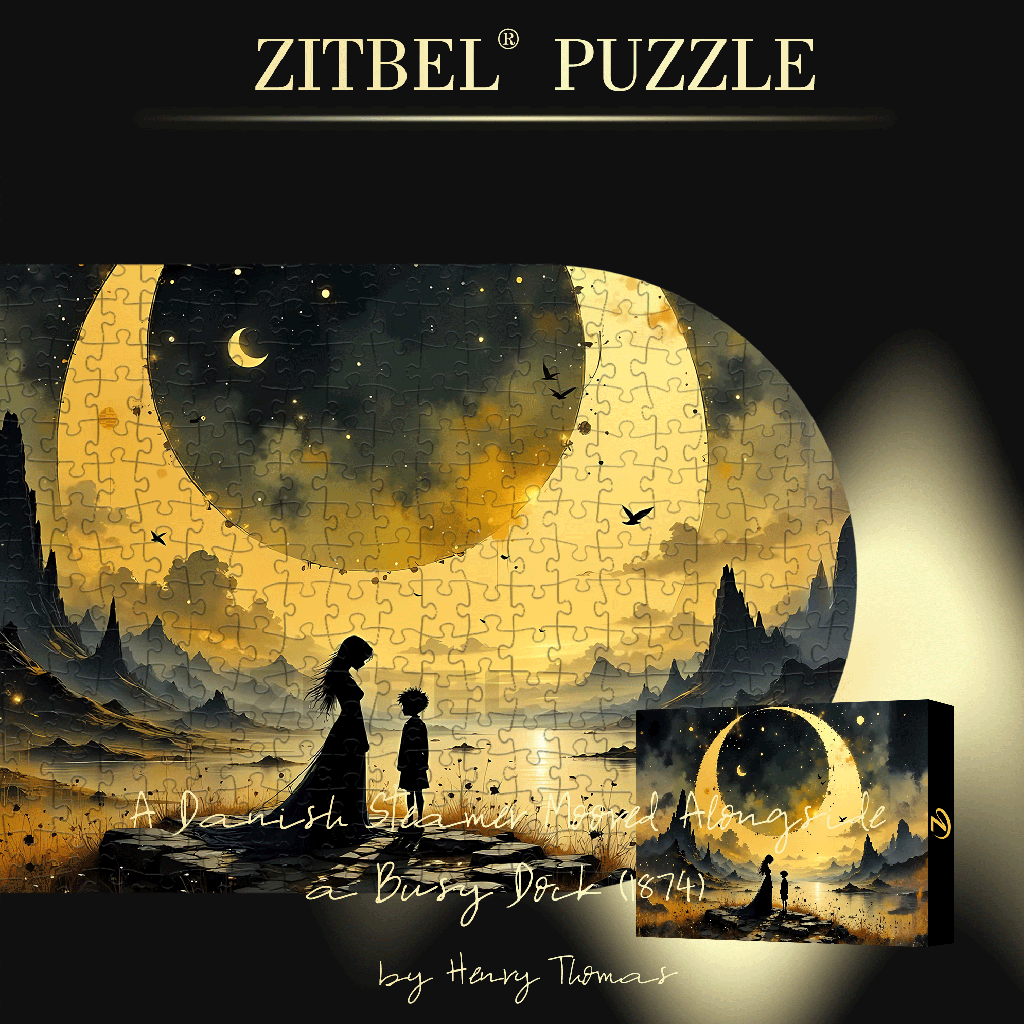 Moon Messenger 500pcs/1000pcs Jigsaw Puzzle, Scratch-Resistant, Interactive Family Game & Brain-Boosting DIY Decor, Perfect for Halloween, Christmas & New Year Gifts, Family Puzzle Game