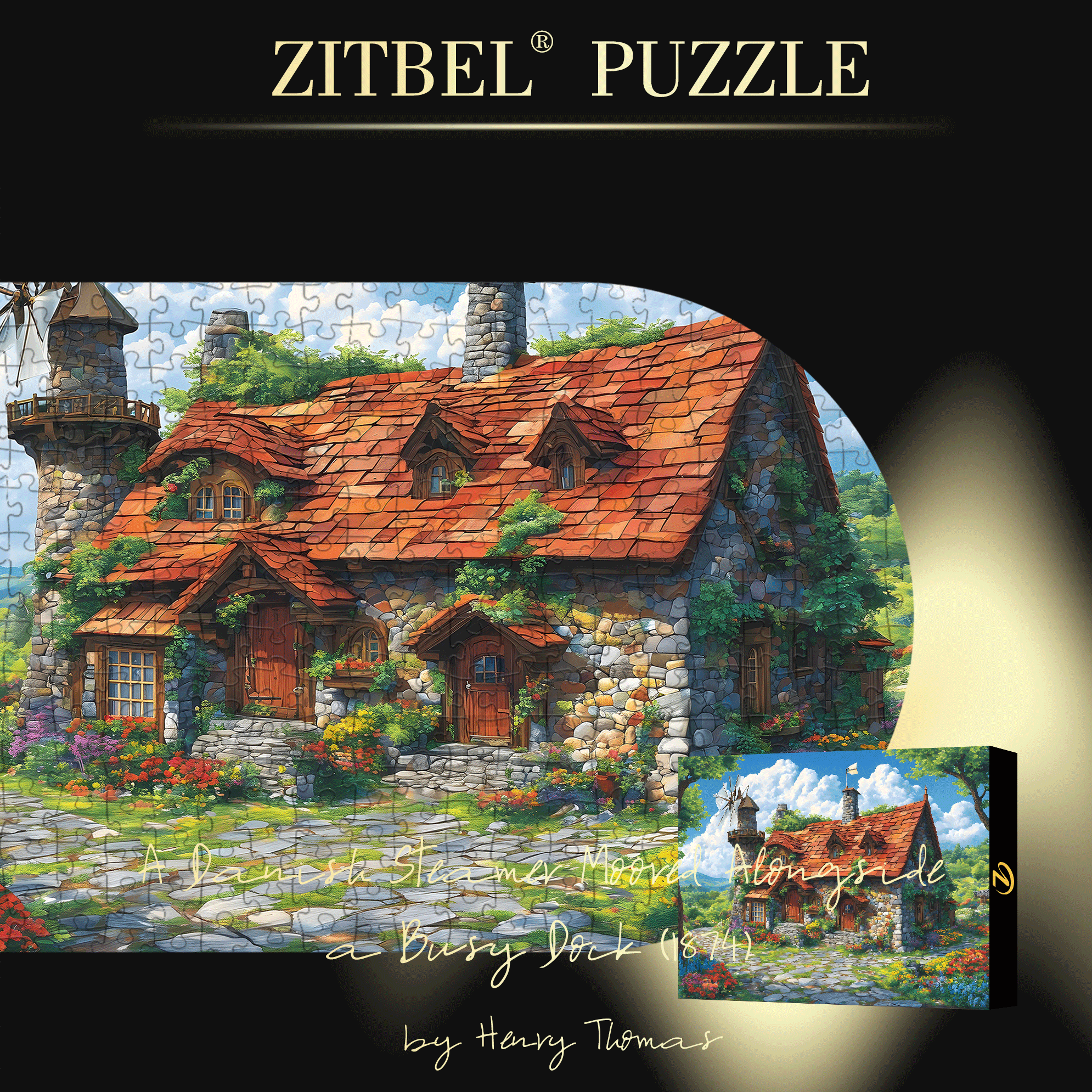 Mrs. Ross's Cottage 500pcs/1000pcs Jigsaw Puzzle, Scratch-Resistant, Interactive Family Game & Brain-Boosting DIY Decor, Perfect for Halloween, Christmas & New Year Gifts, Family Puzzle Game