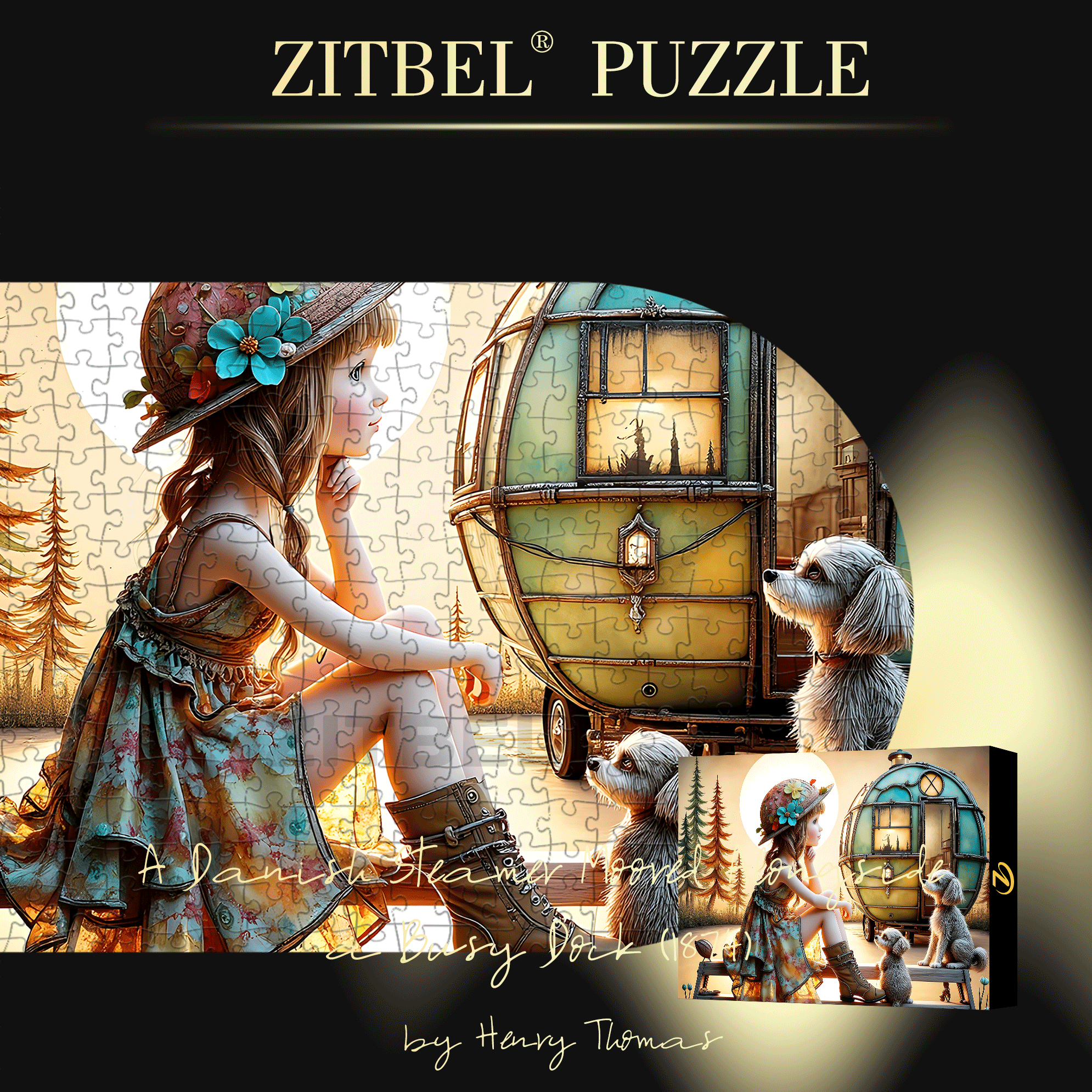 My Little Sister And The Puppies 500pcs/1000pcs Jigsaw Puzzle, Scratch-Resistant, Interactive Family Game & Brain-Boosting DIY Decor, Perfect for Halloween, Christmas & New Year Gifts, Family Puzzle Game